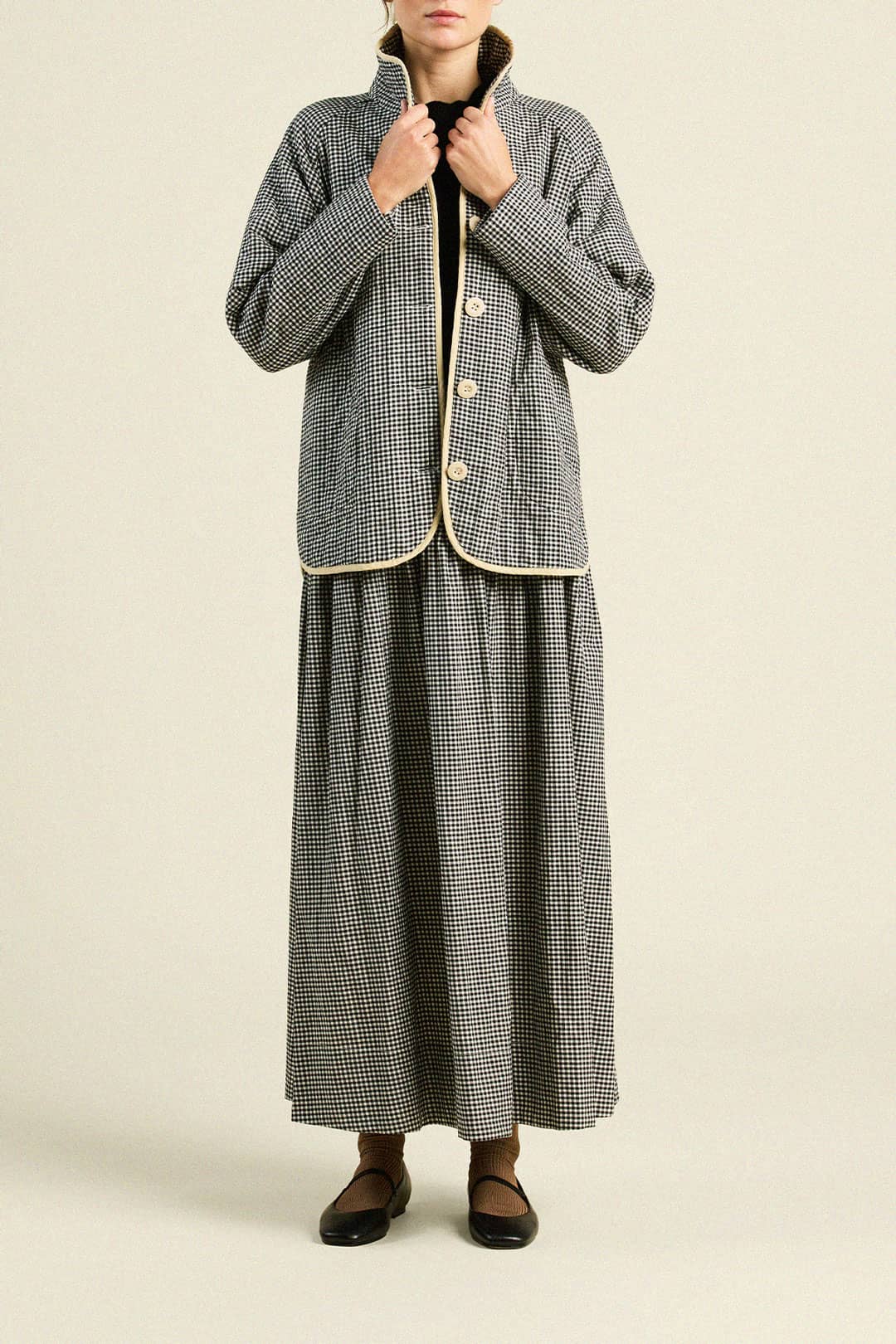 Ginny Quilted Jacket Onyx Check