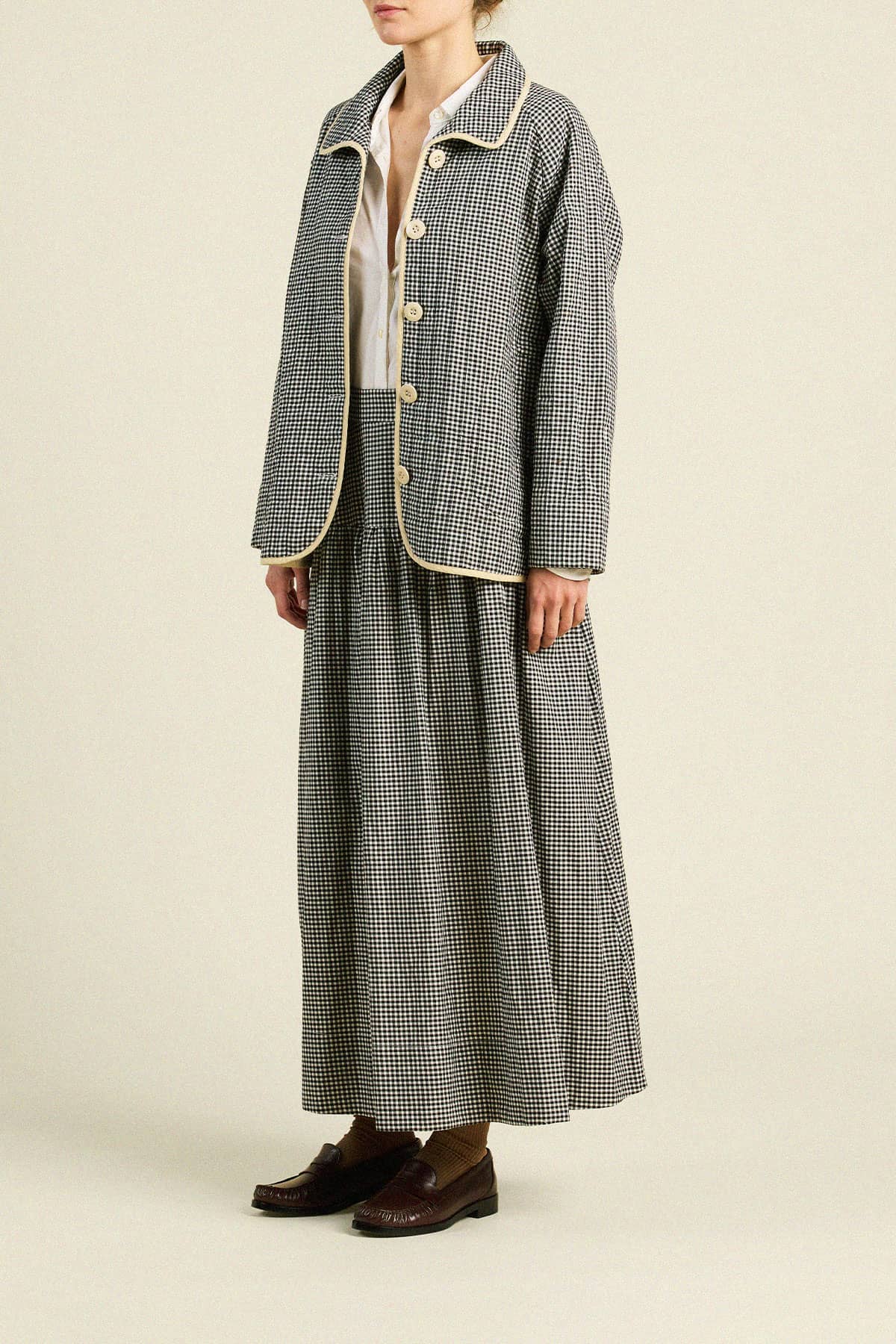 Ginny Quilted Jacket Onyx Check