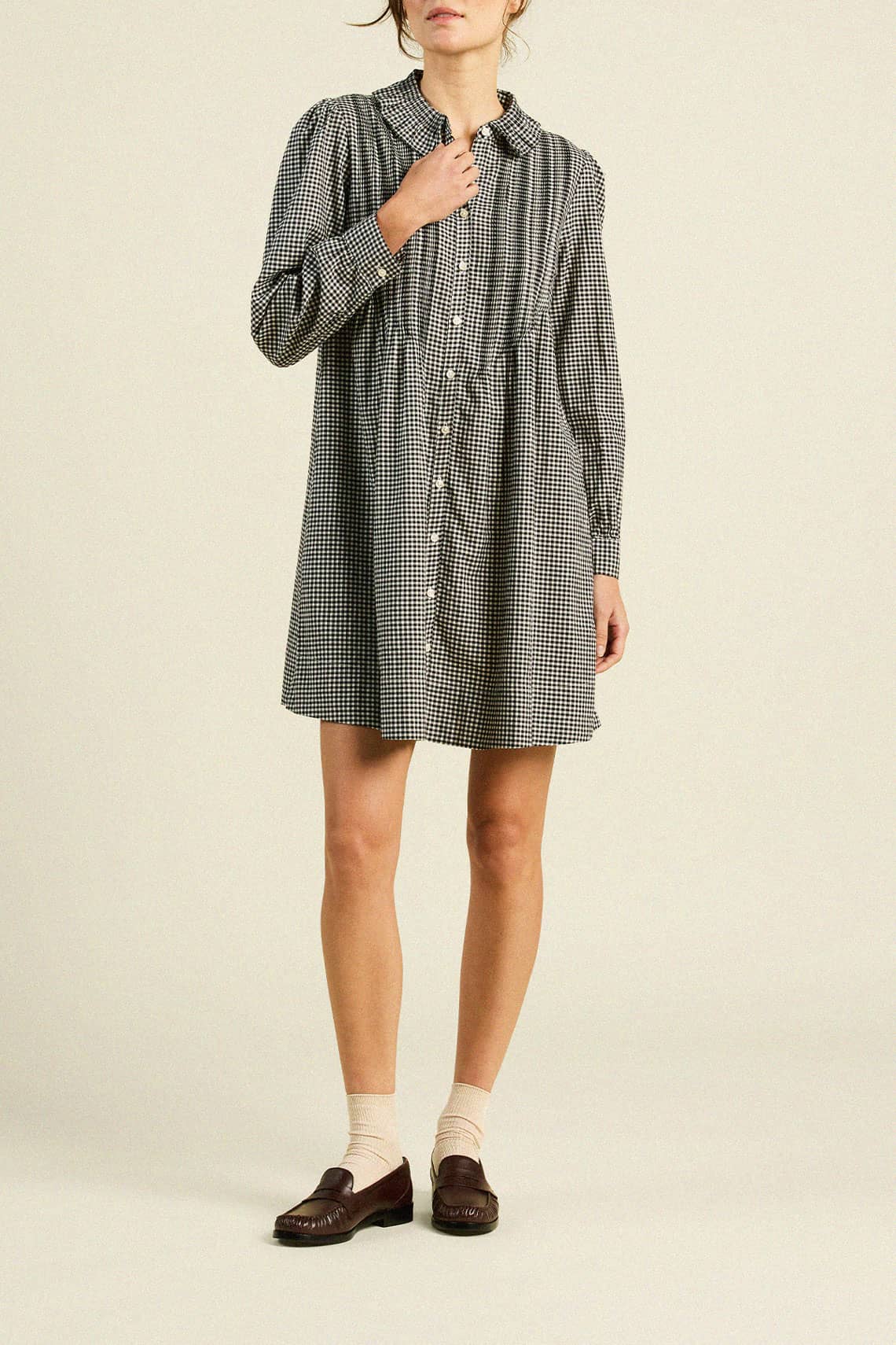 Olive Dress Onyx Check
