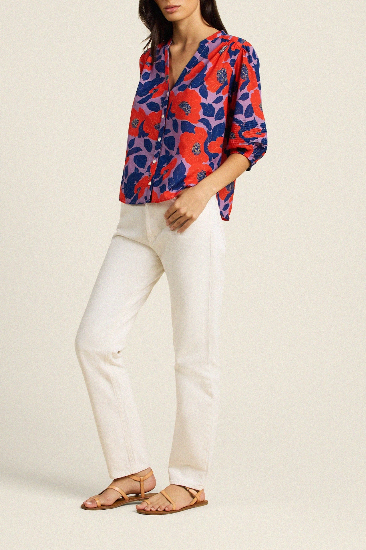 Loren Blouse Poincianna Floral