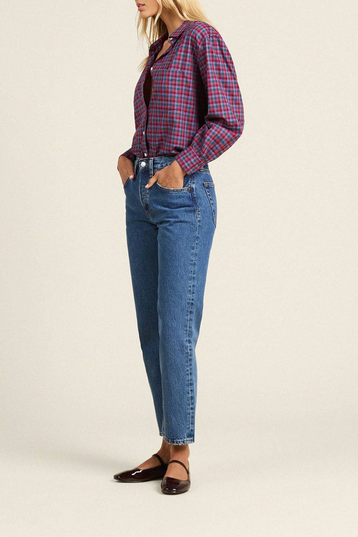 Blake Oversized Shirt Poppy & Pine Check