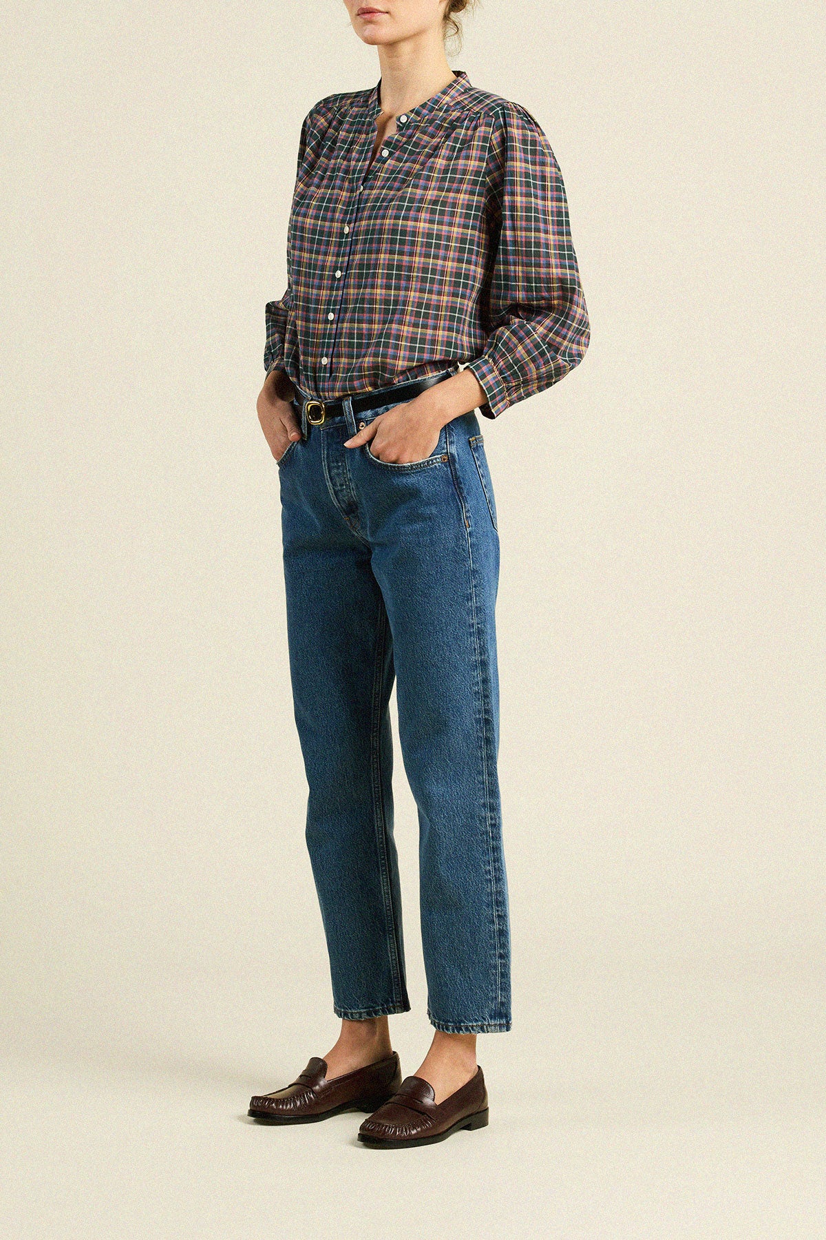 Clara Blouse Prisma Plaid