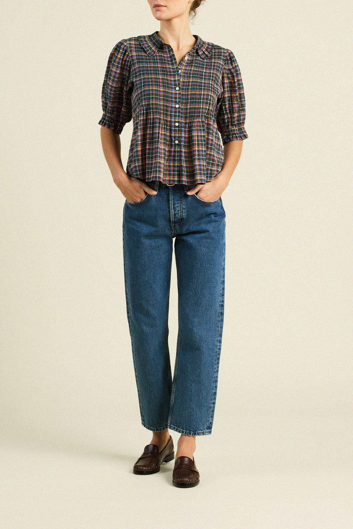 Jess Blouse Prisma Plaid