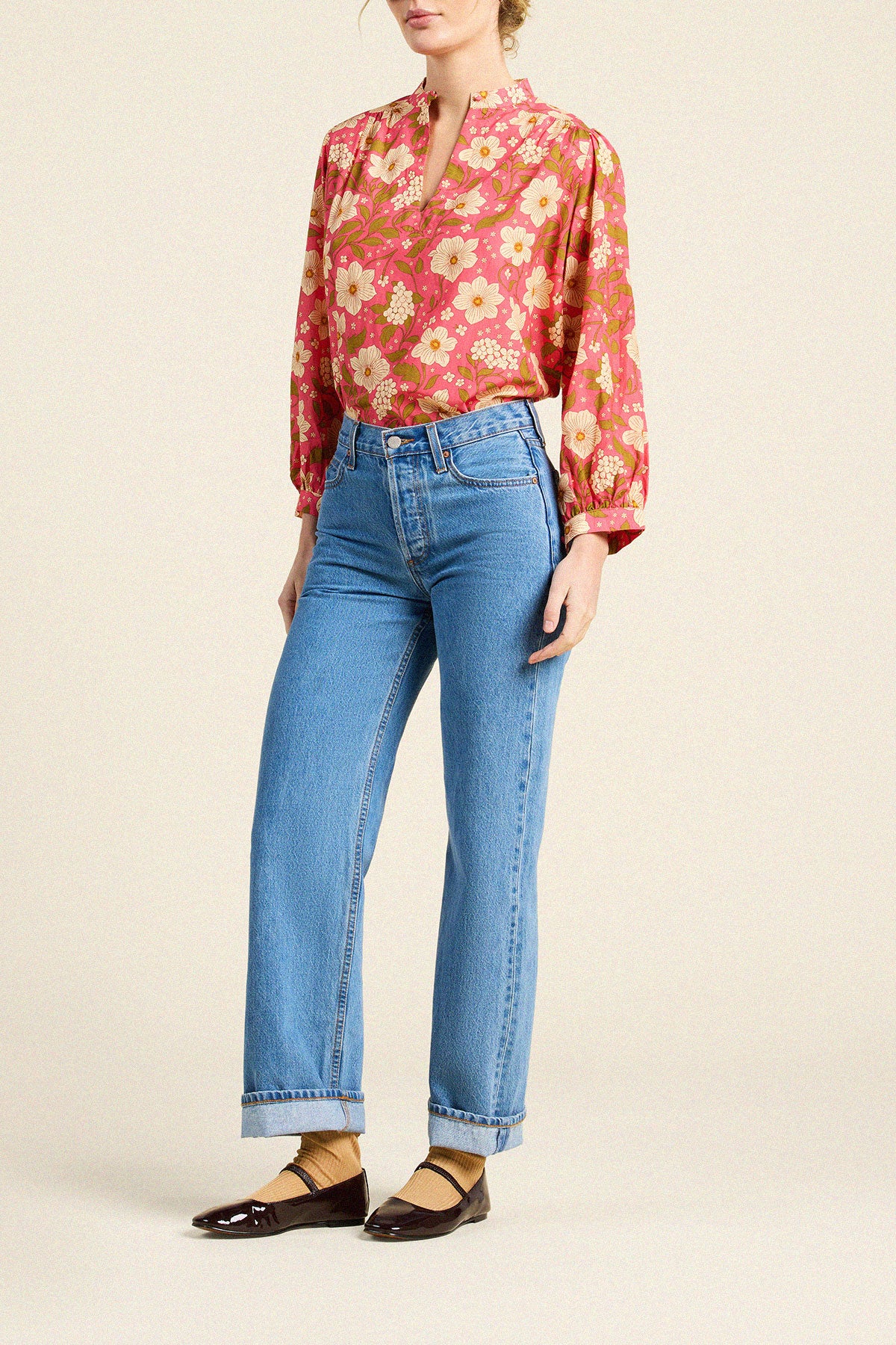 Trovata Bailey shirt in Rancho Rose, cotton-viscose blend — view 4