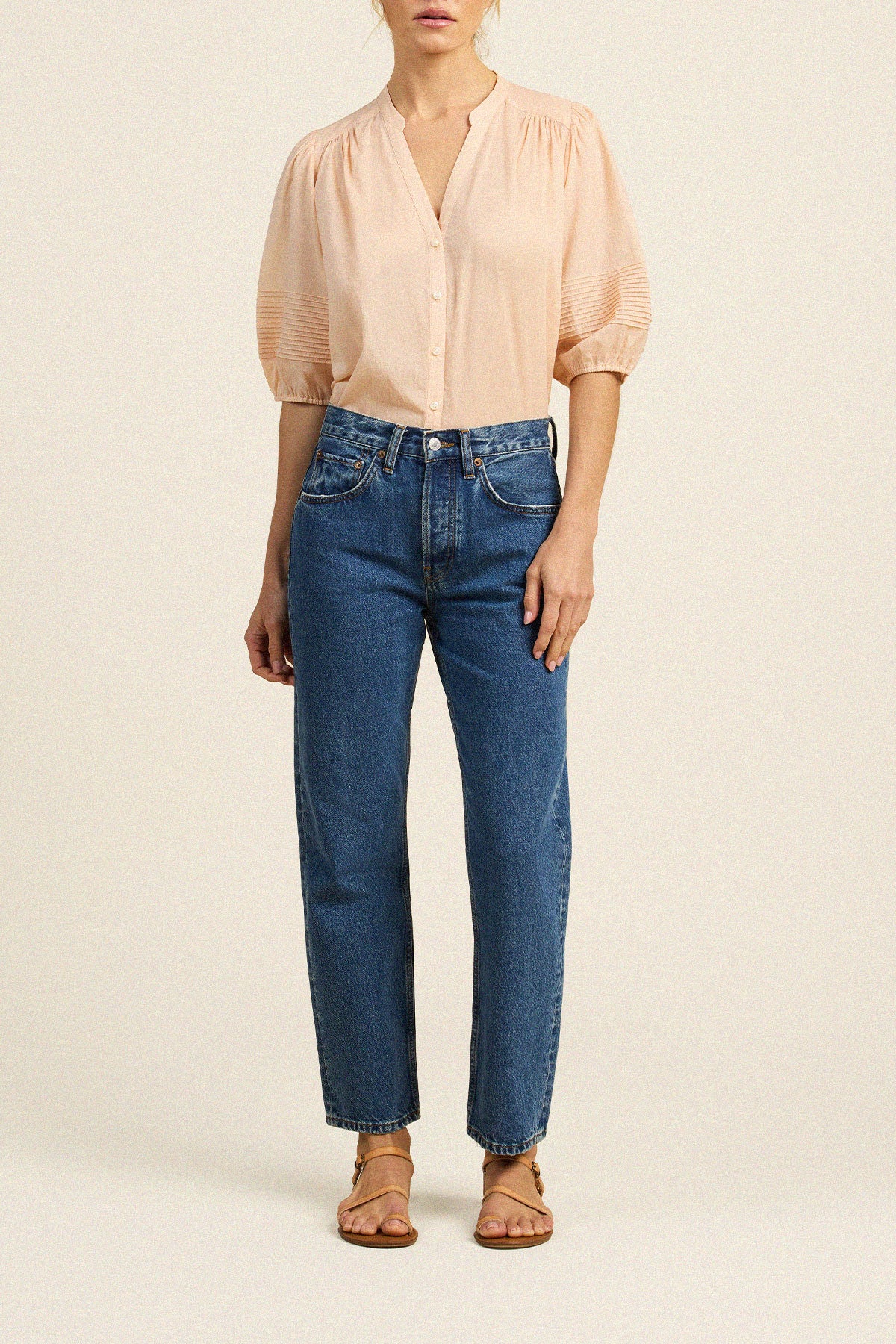 Loren Blouse Pastel Rose Tan