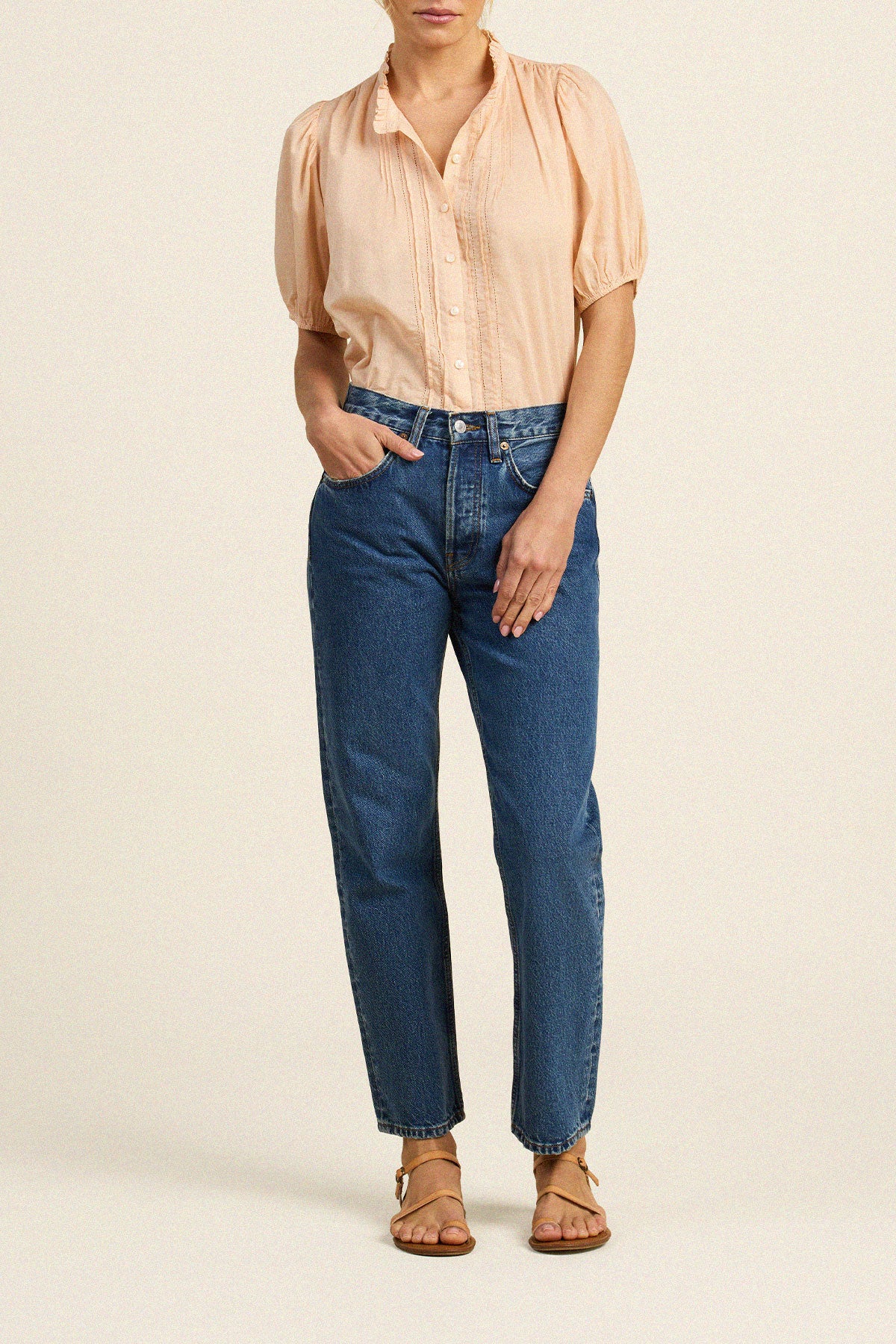 Mira Blouse Pastel Rose Tan