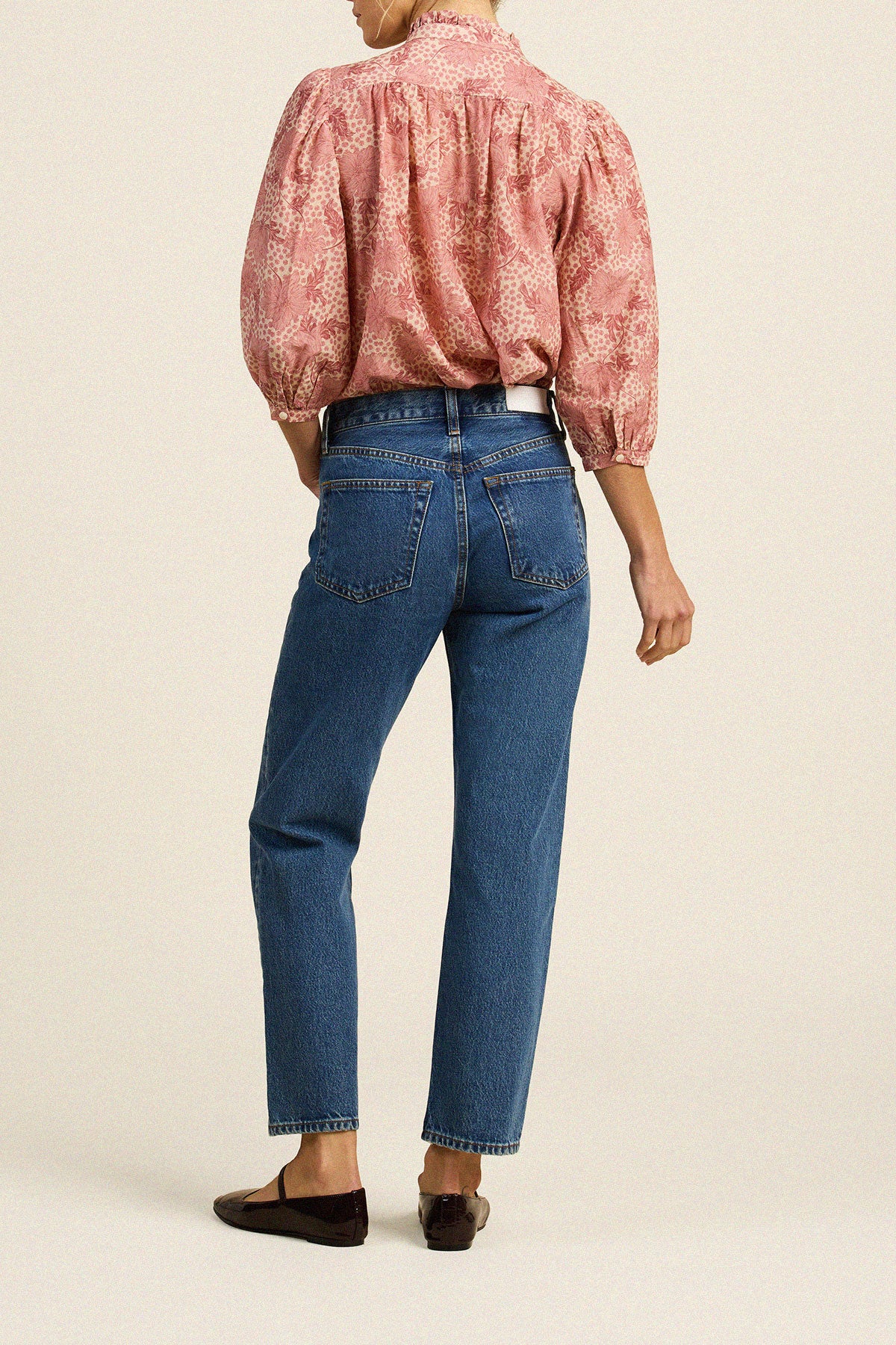 Trovata Elin shirt in Rosewater Bloom, cotton-silk blend — view 6