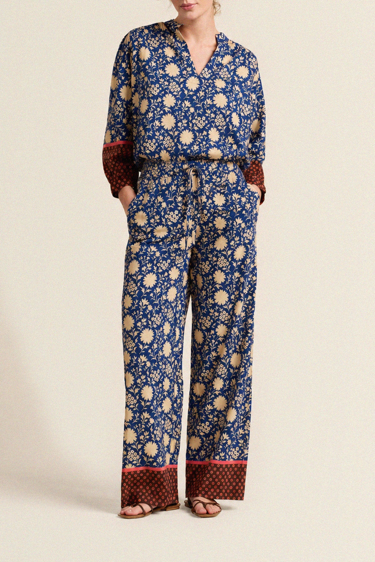 Trovata Vera pant in Shadowfield, cotton-viscose blend — view 2