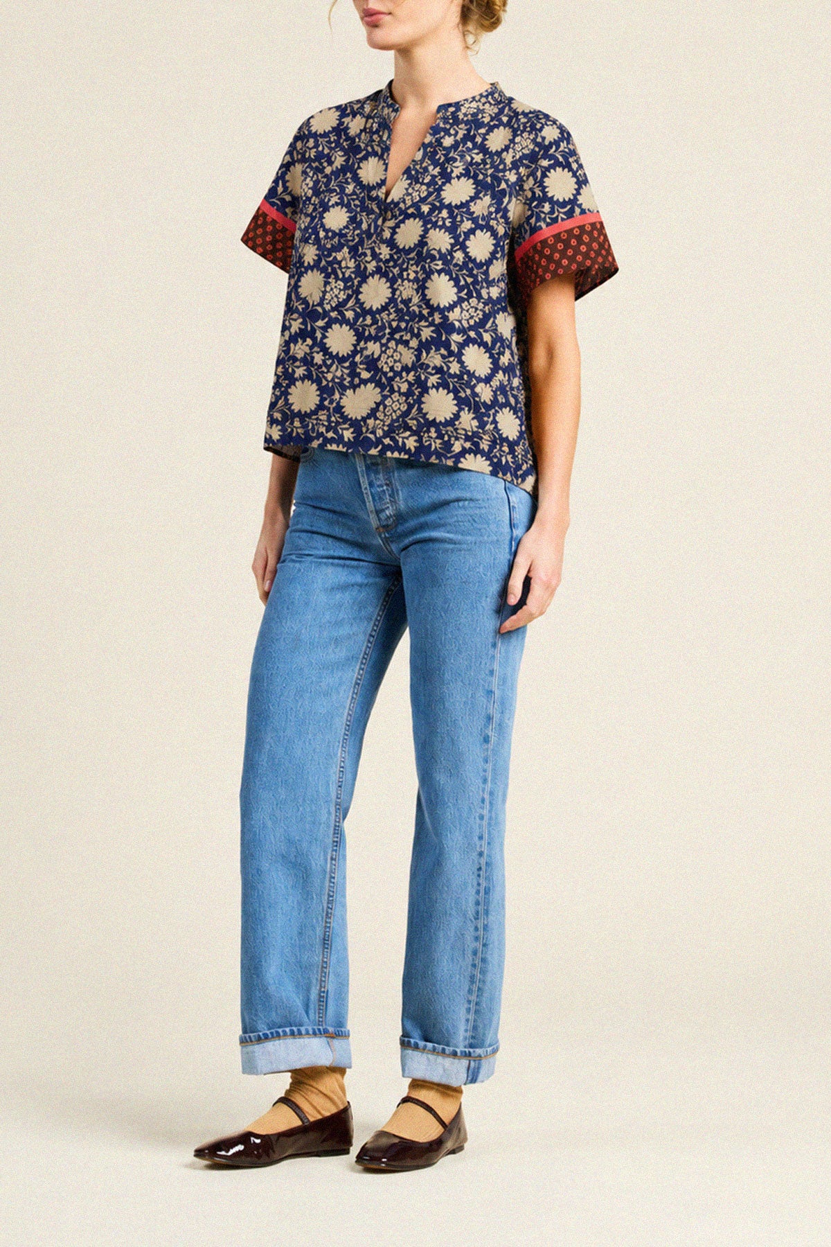 Trovata Alana blouse in Shadowfield, cotton-viscose blend — view 3