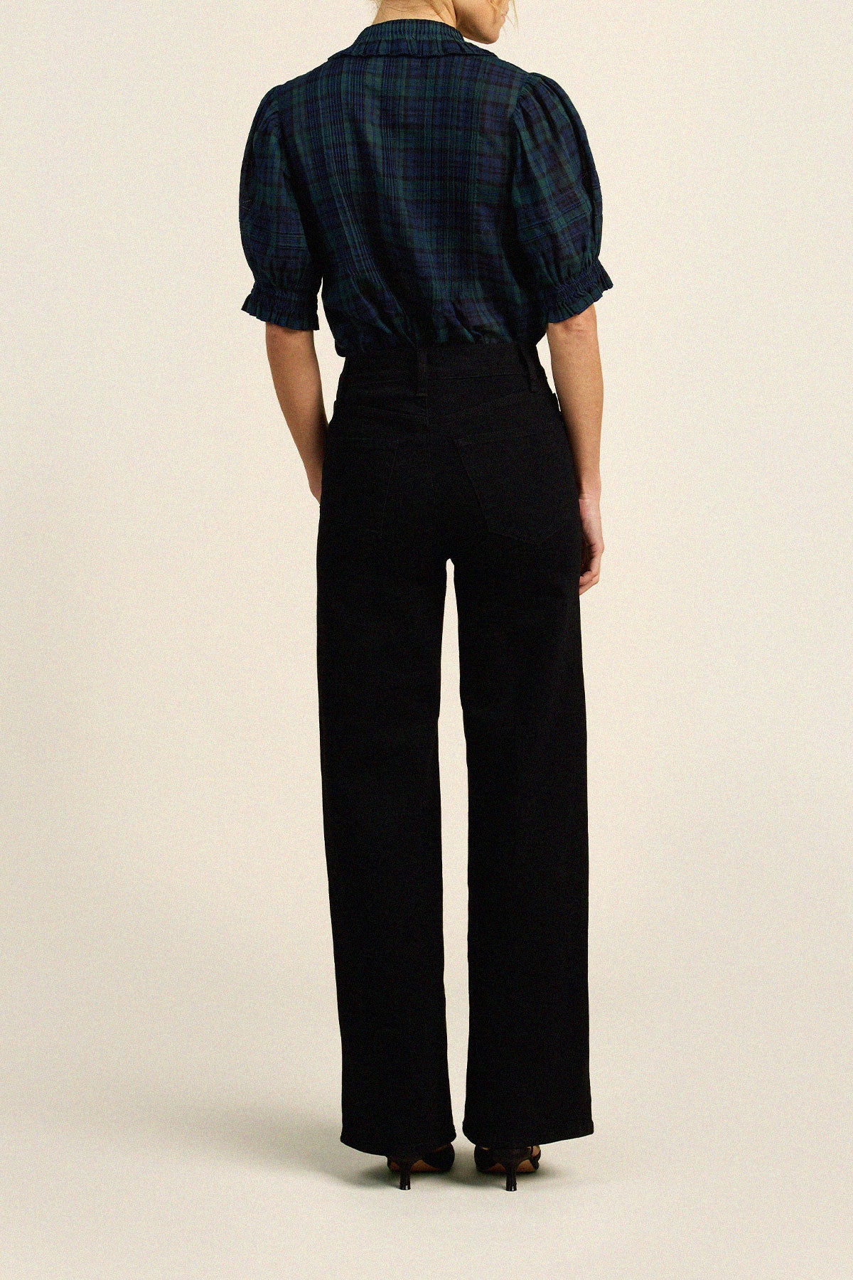 Trovata Jess blouse in Spruce Plaid, cotton — view 5