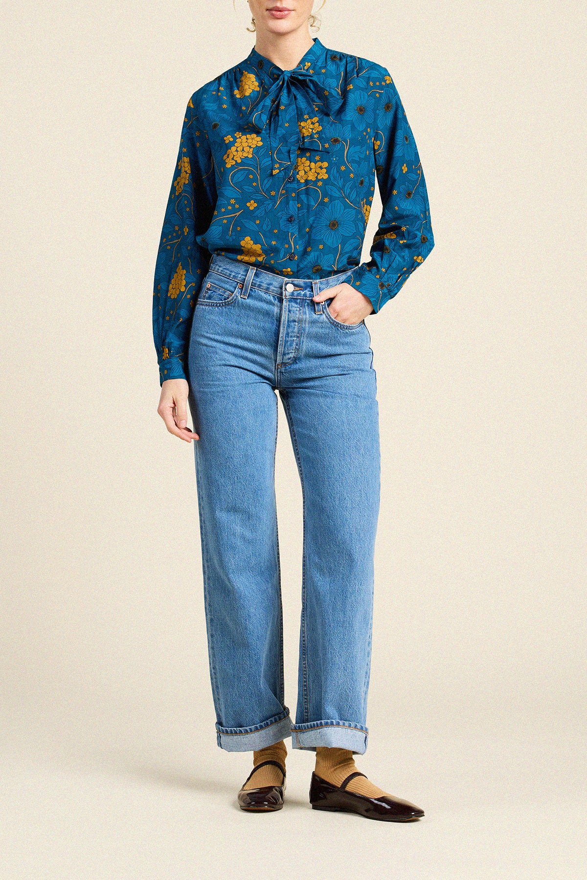 Trovata Mary Todd blouse in Stella Flora, cotton-viscose blend — view 4