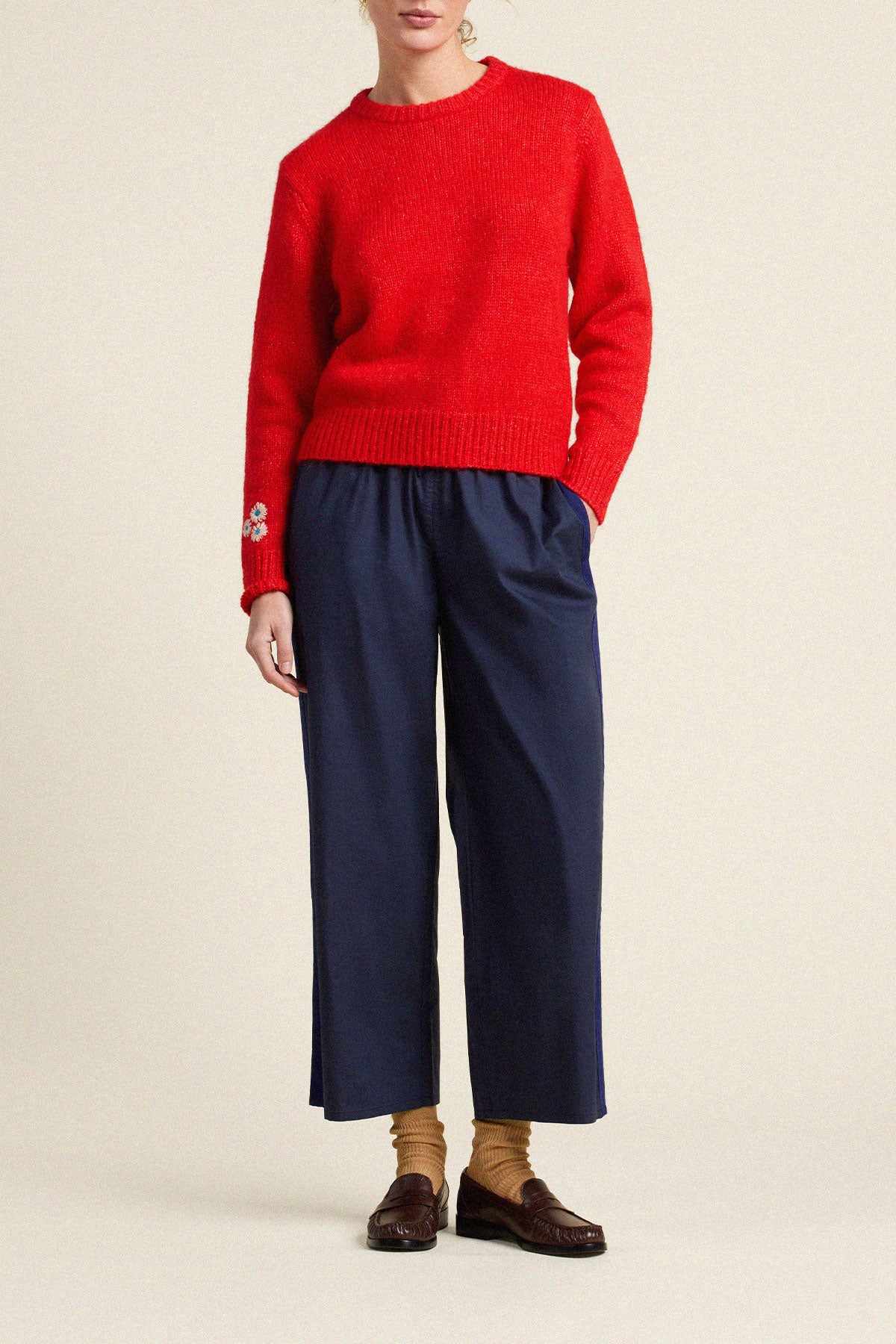 Trovata Cleo sweater in Red, alpaca-wool blend — view 4