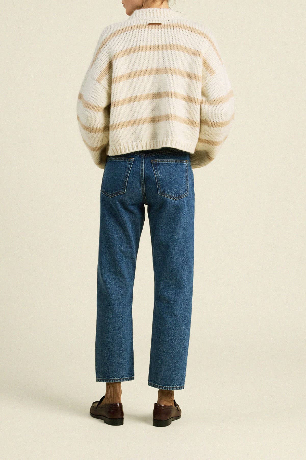 Arlowe Cardigan Antique White Stripe