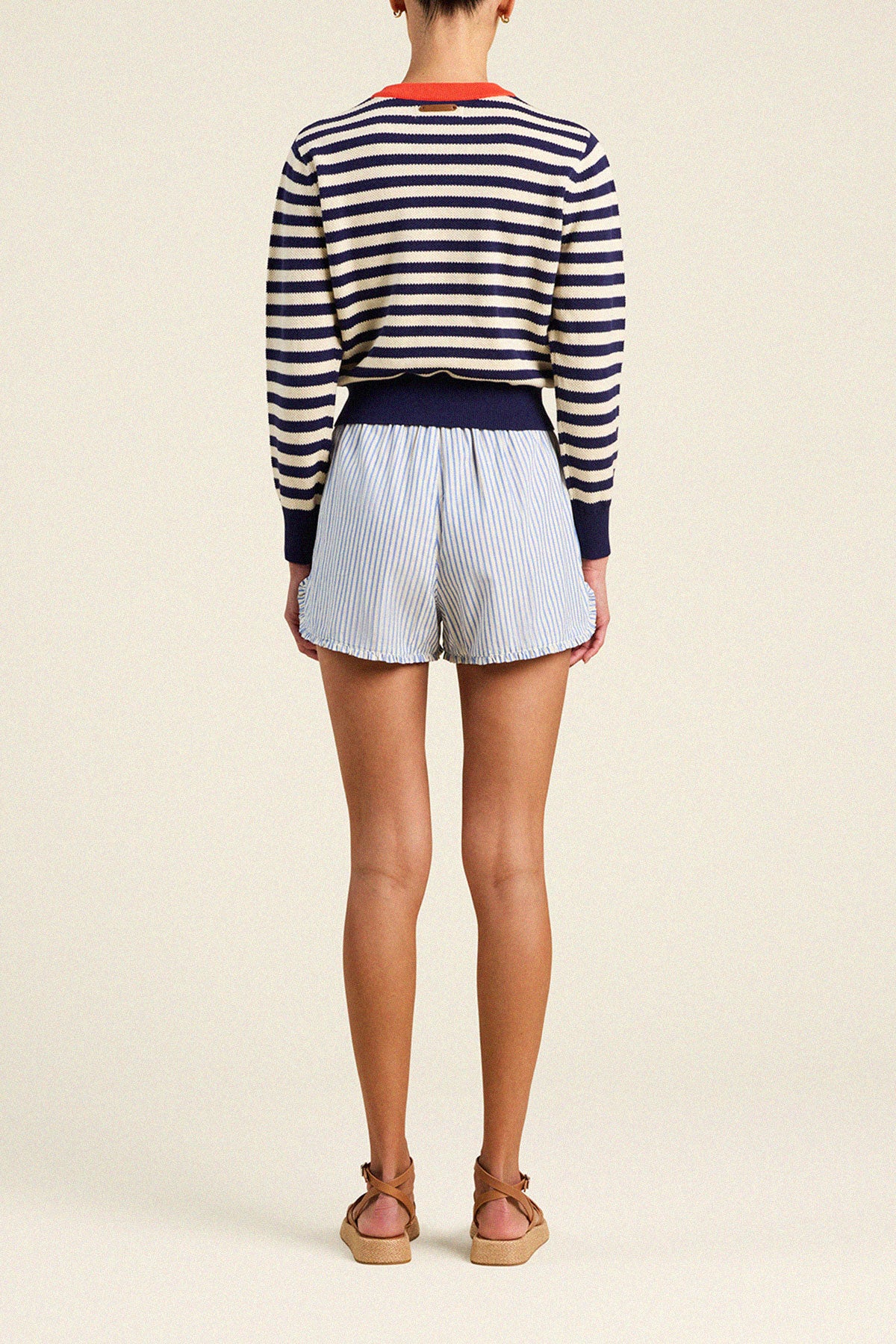 Cleo Sweater Antique White/Navy Stripe