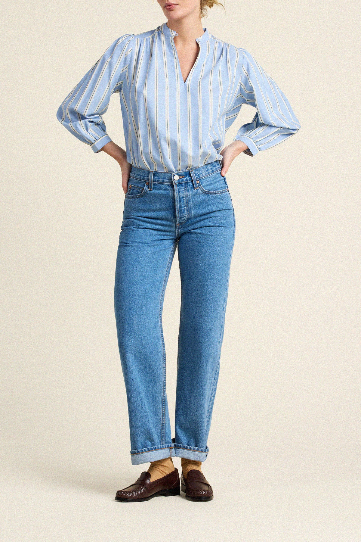 Trovata Bailey shirt in Tahoe Stripe, cotton — view 3