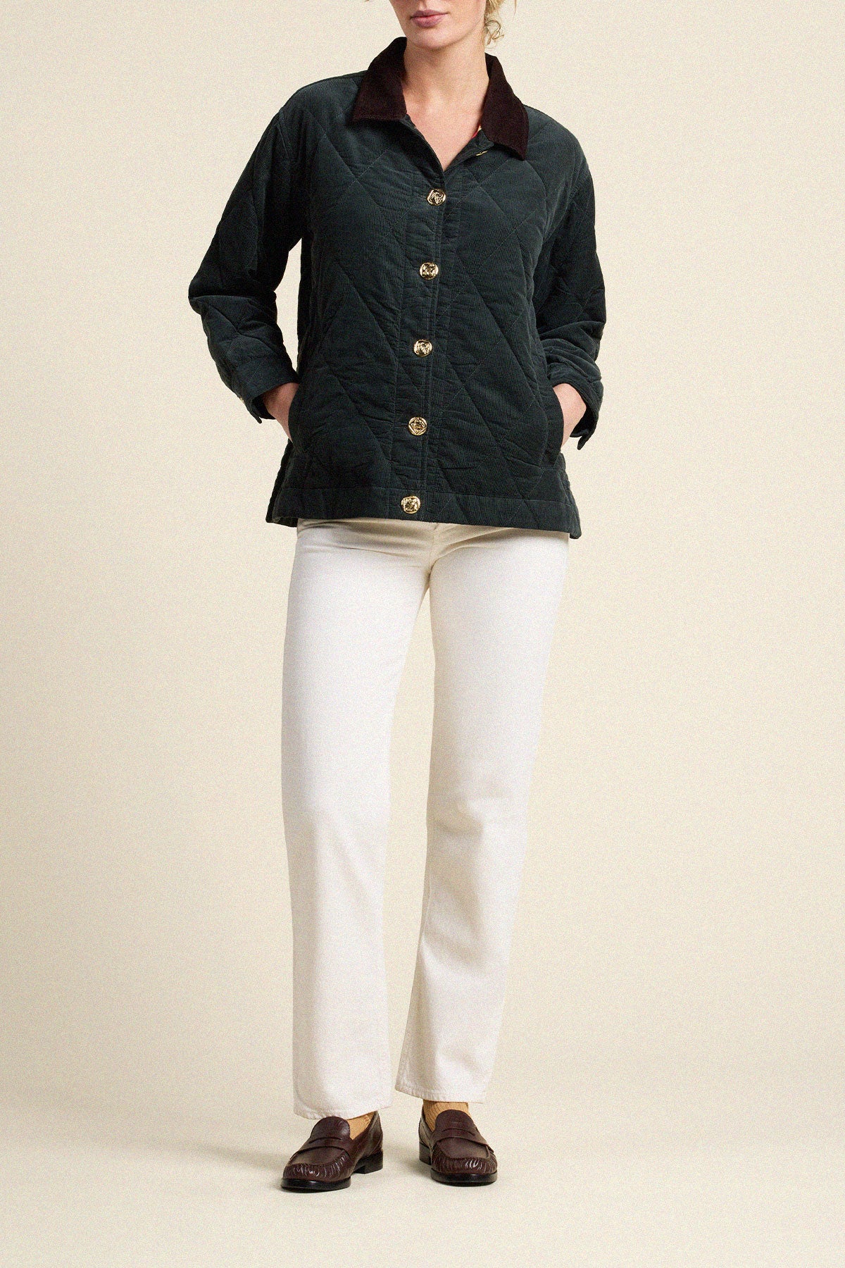 Trovata Betty jacket in Deep Teal, cotton — view 3