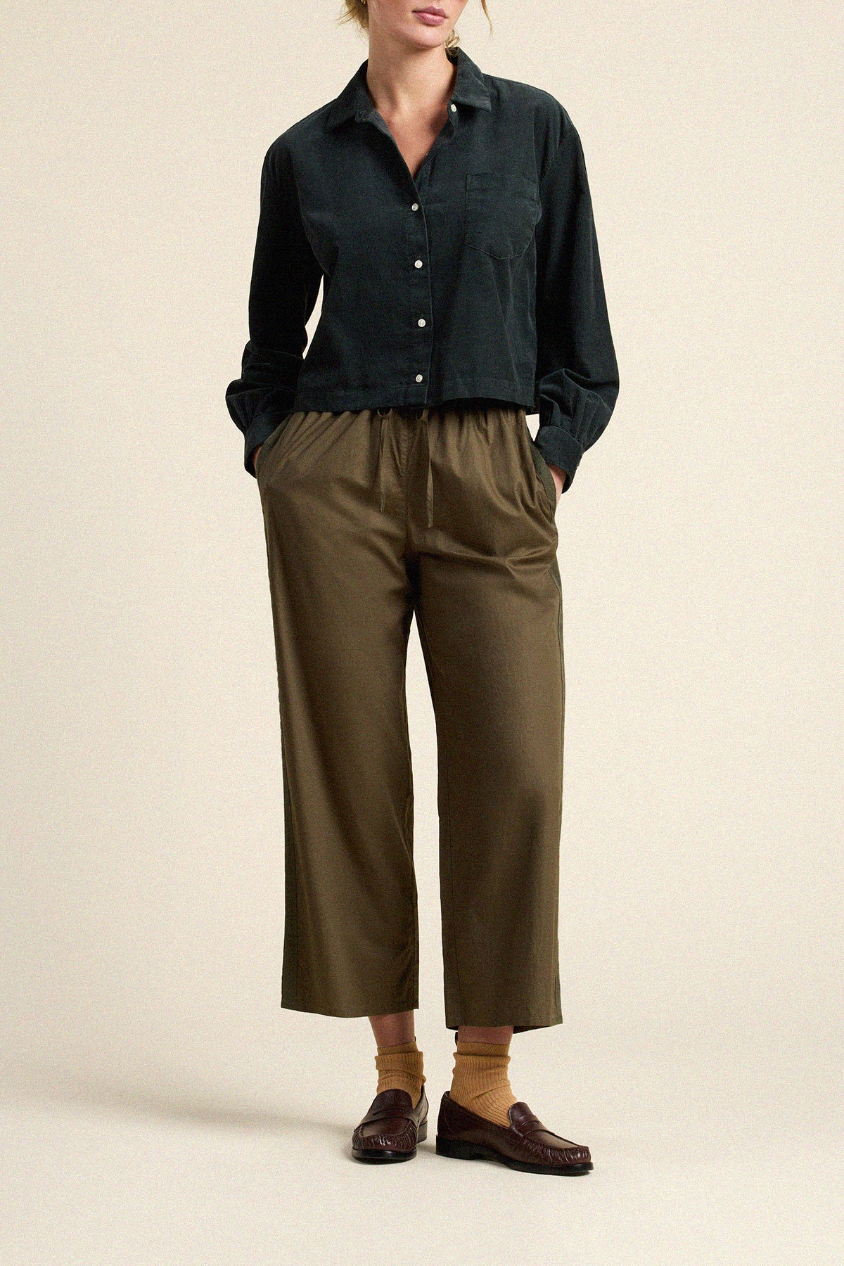 Trovata Nessa shirt in Deep Teal, cotton — view 3