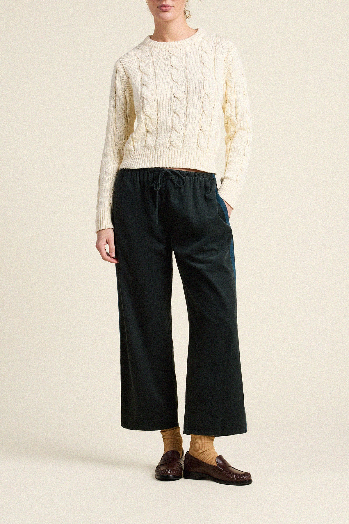 Trovata Joey pant in Deep Teal, cotton — view 2