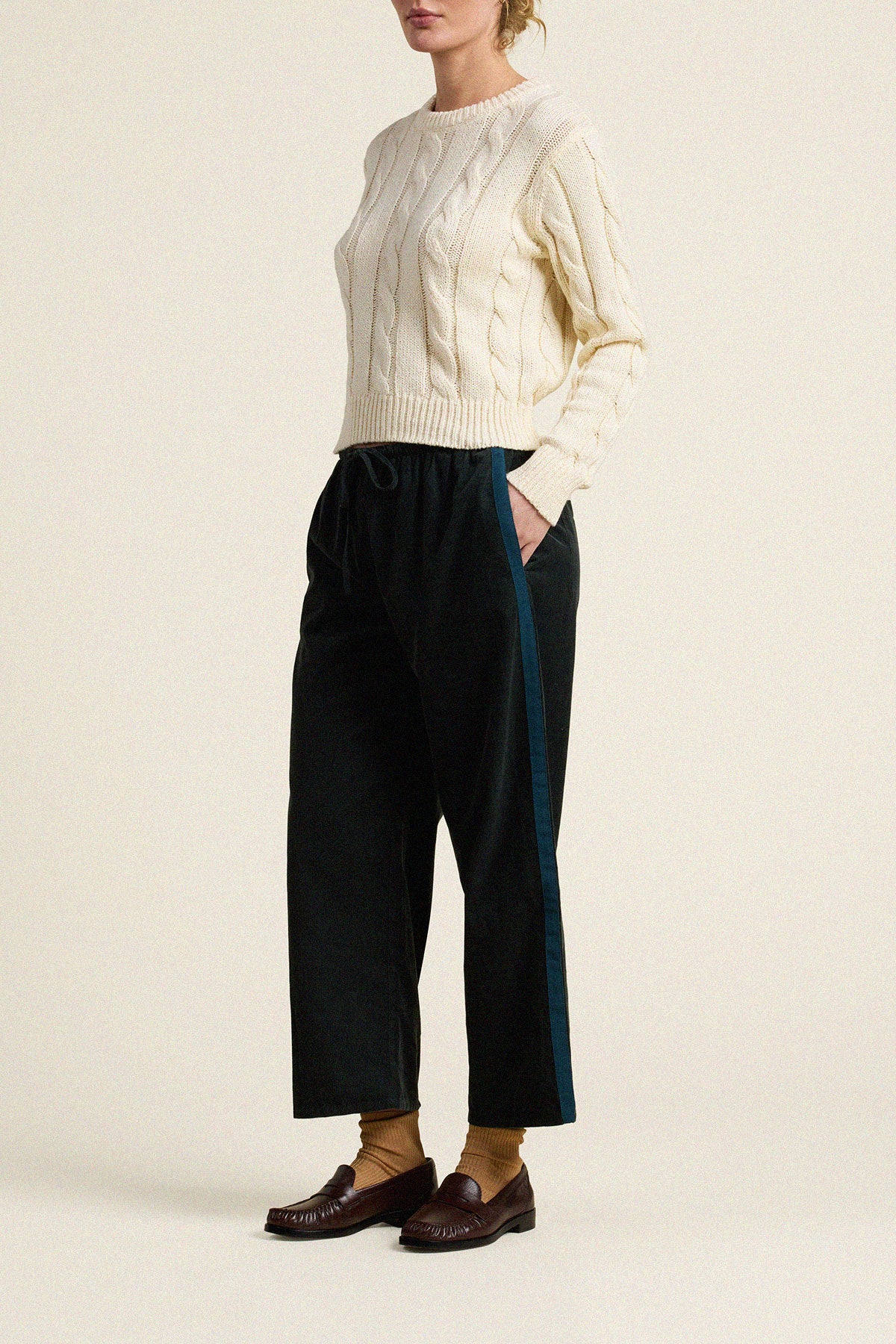 Trovata Joey pant in Deep Teal, cotton — view 3