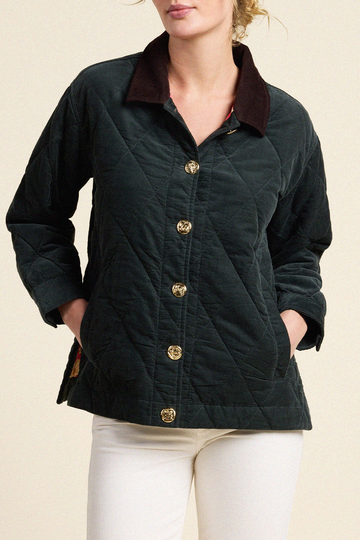 Trovata Betty jacket in Deep Teal, cotton — view 2