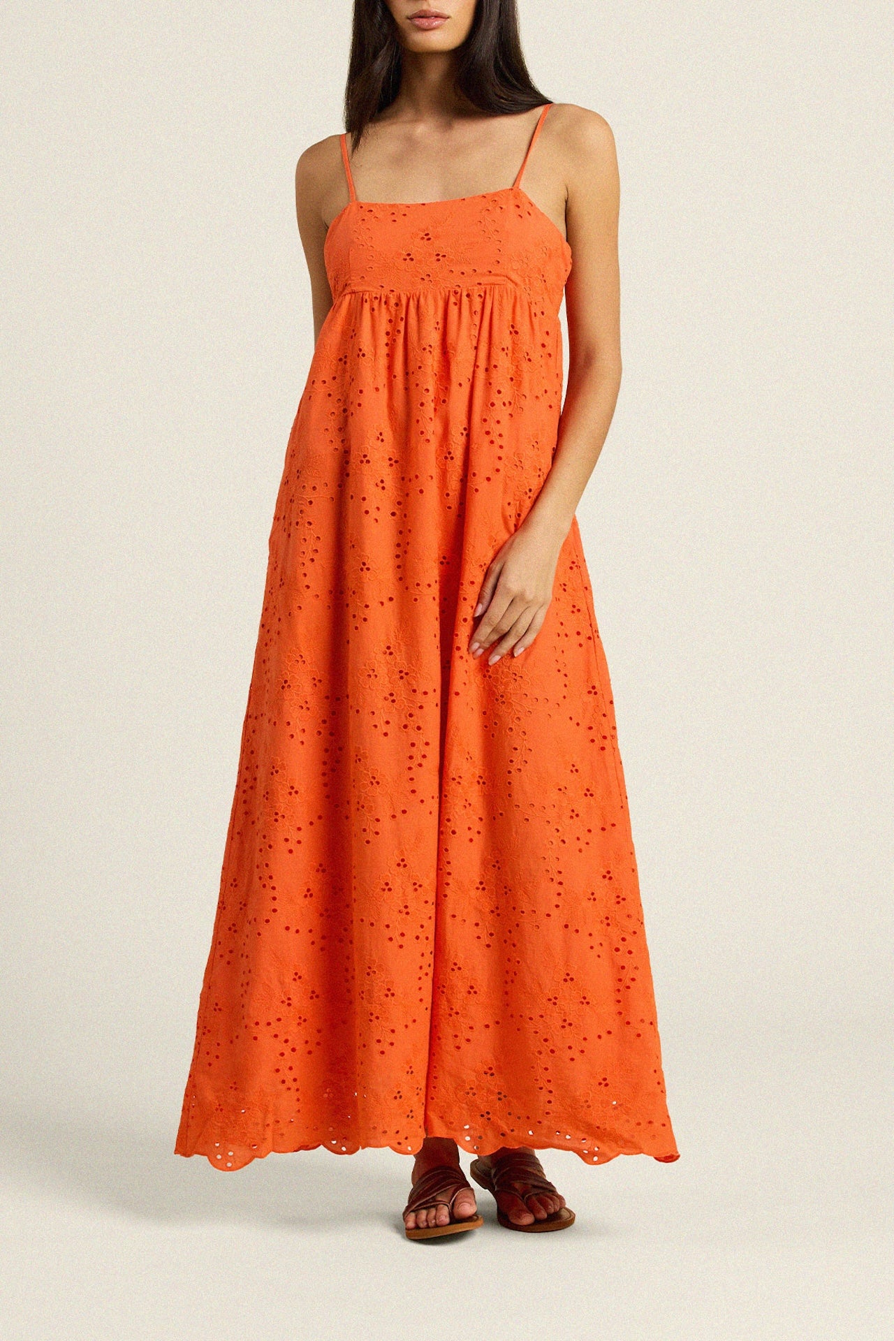 Mirela Dress Vermillion Eyelet