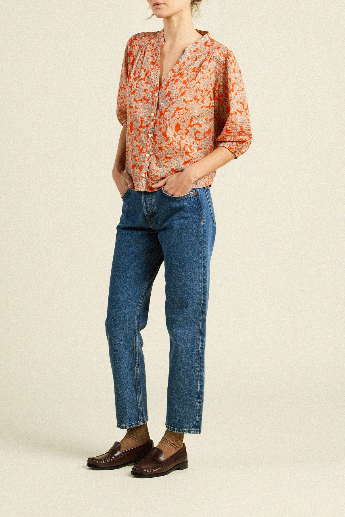 Loren Blouse Vermilion Vine