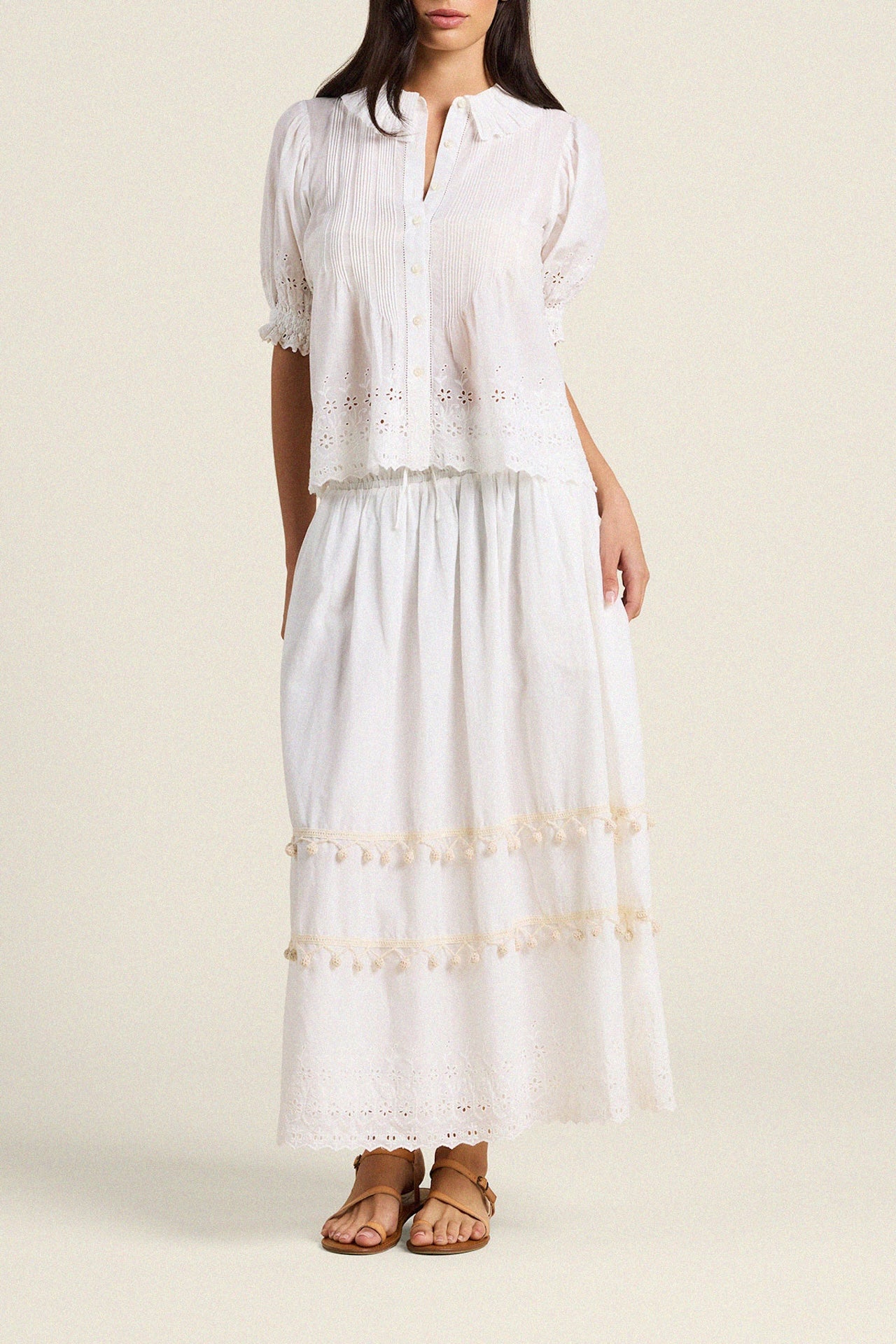 Bianca Skirt White Eyelet