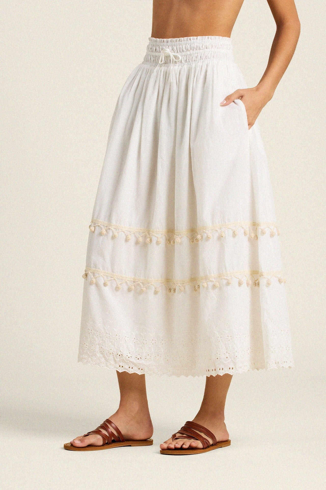Bianca Skirt White Eyelet
