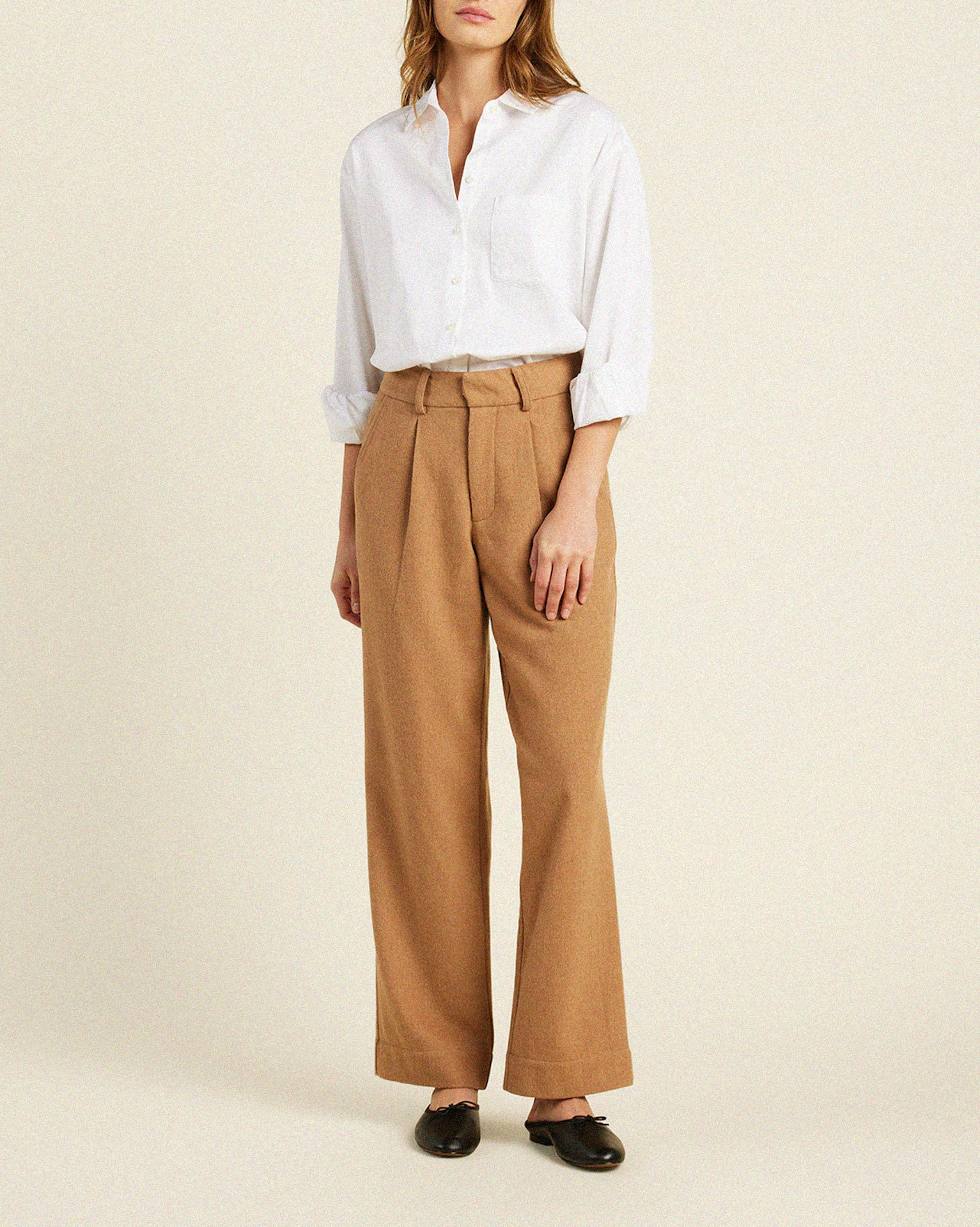Blake Oversized Shirt White Cotton Twill