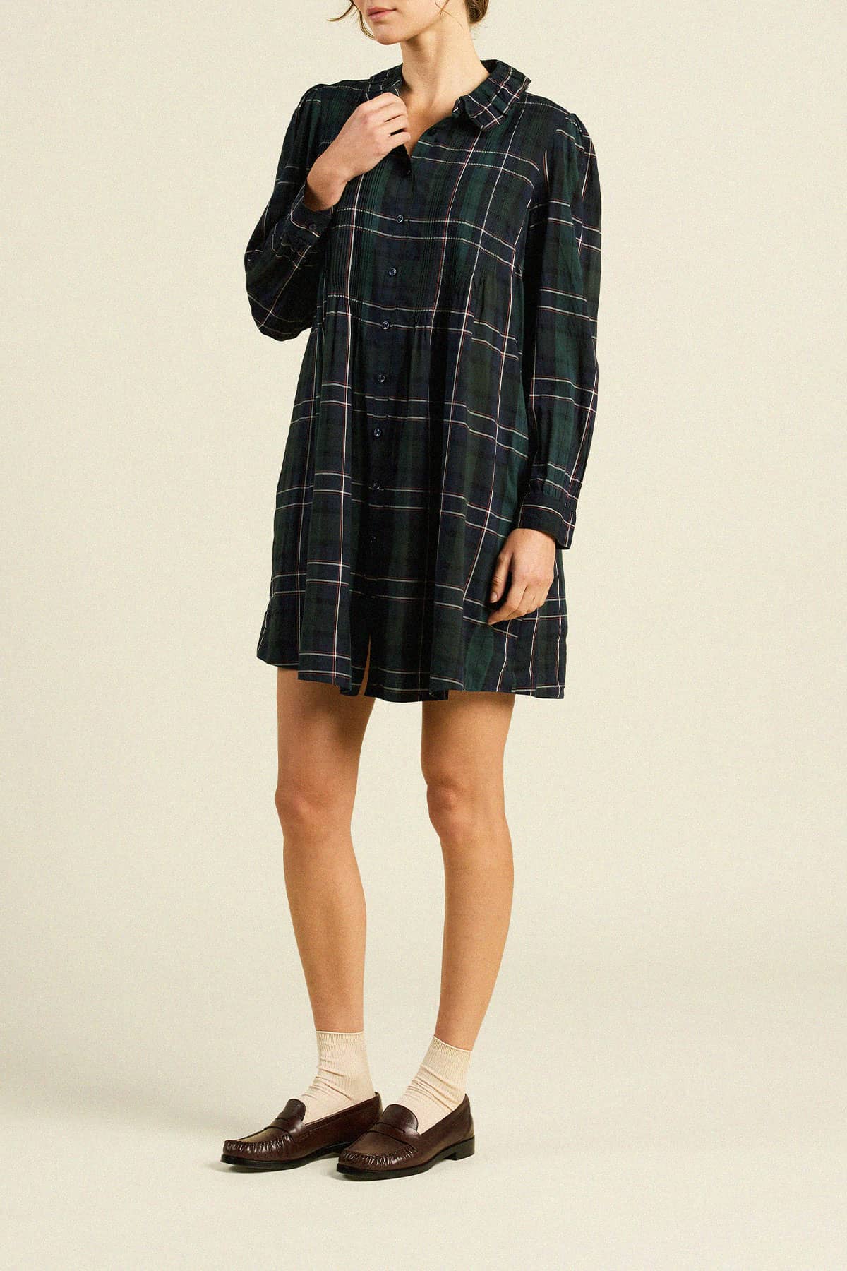 Olive Dress Windsor Plaid