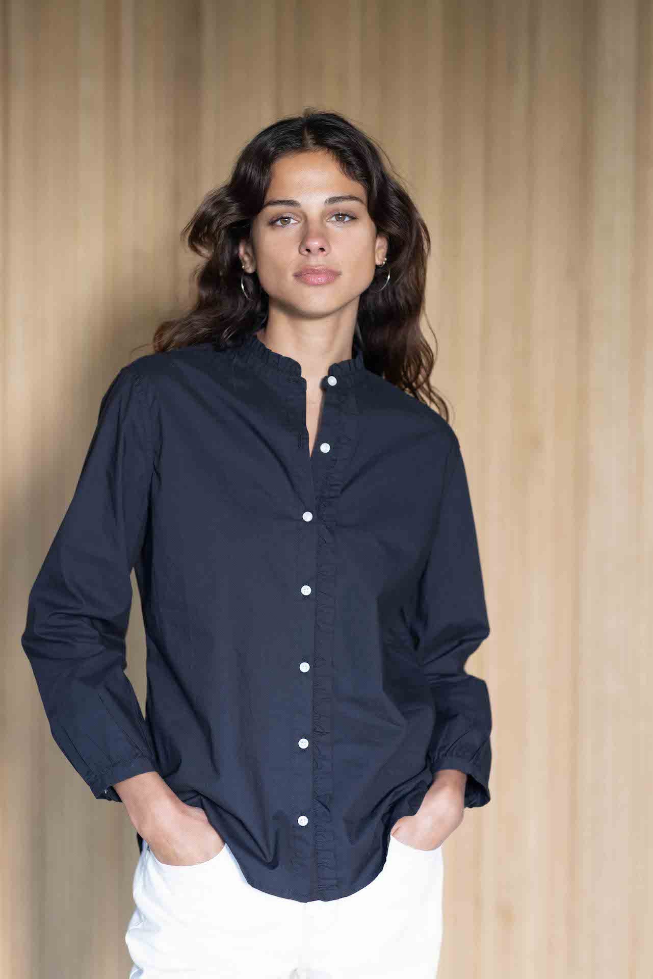 Helena Shirt Black Poplin