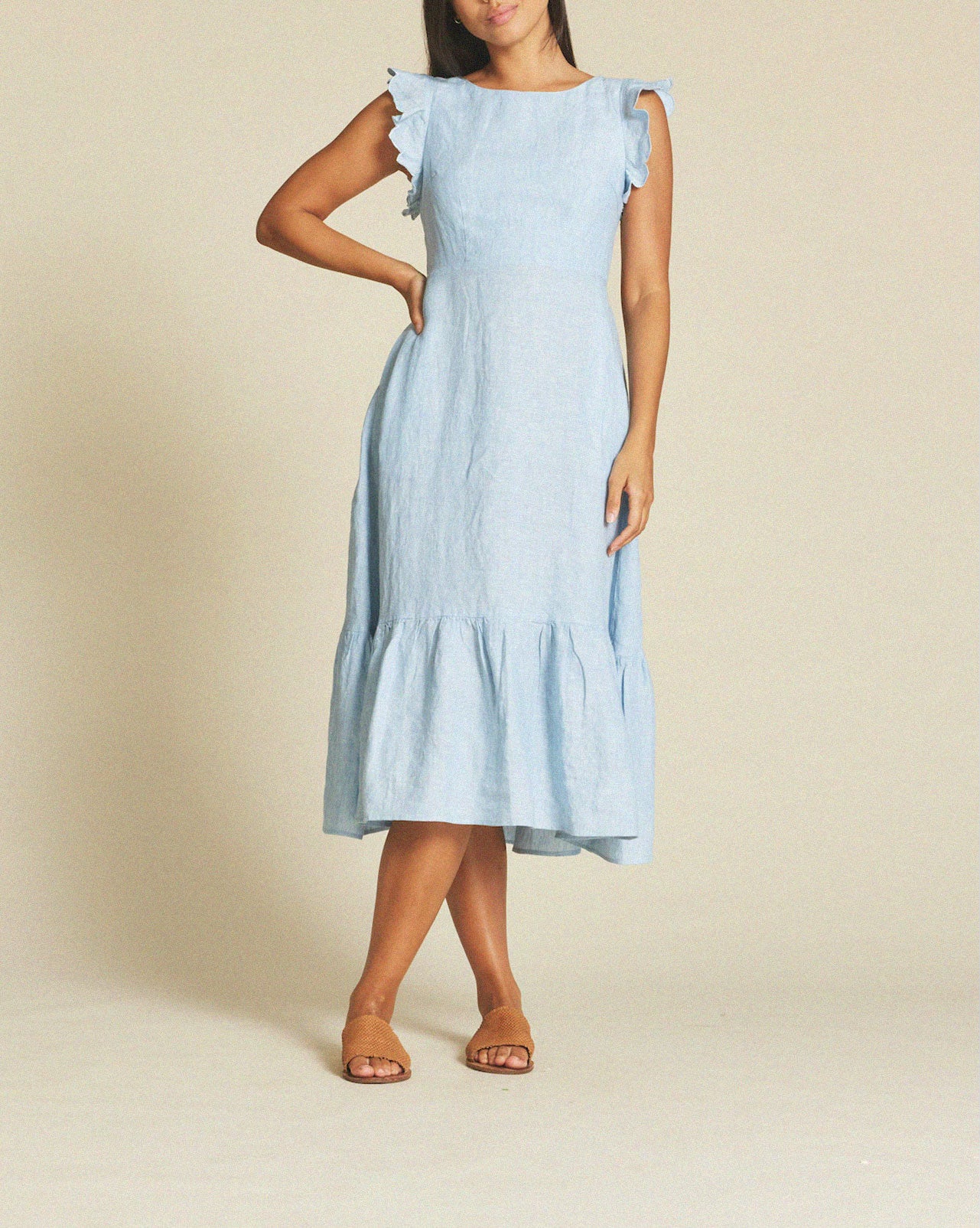 Rosa Dress Sky Linen