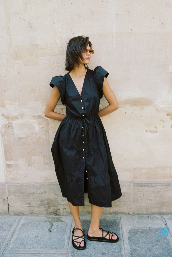 Kristi Dress Black Poplin