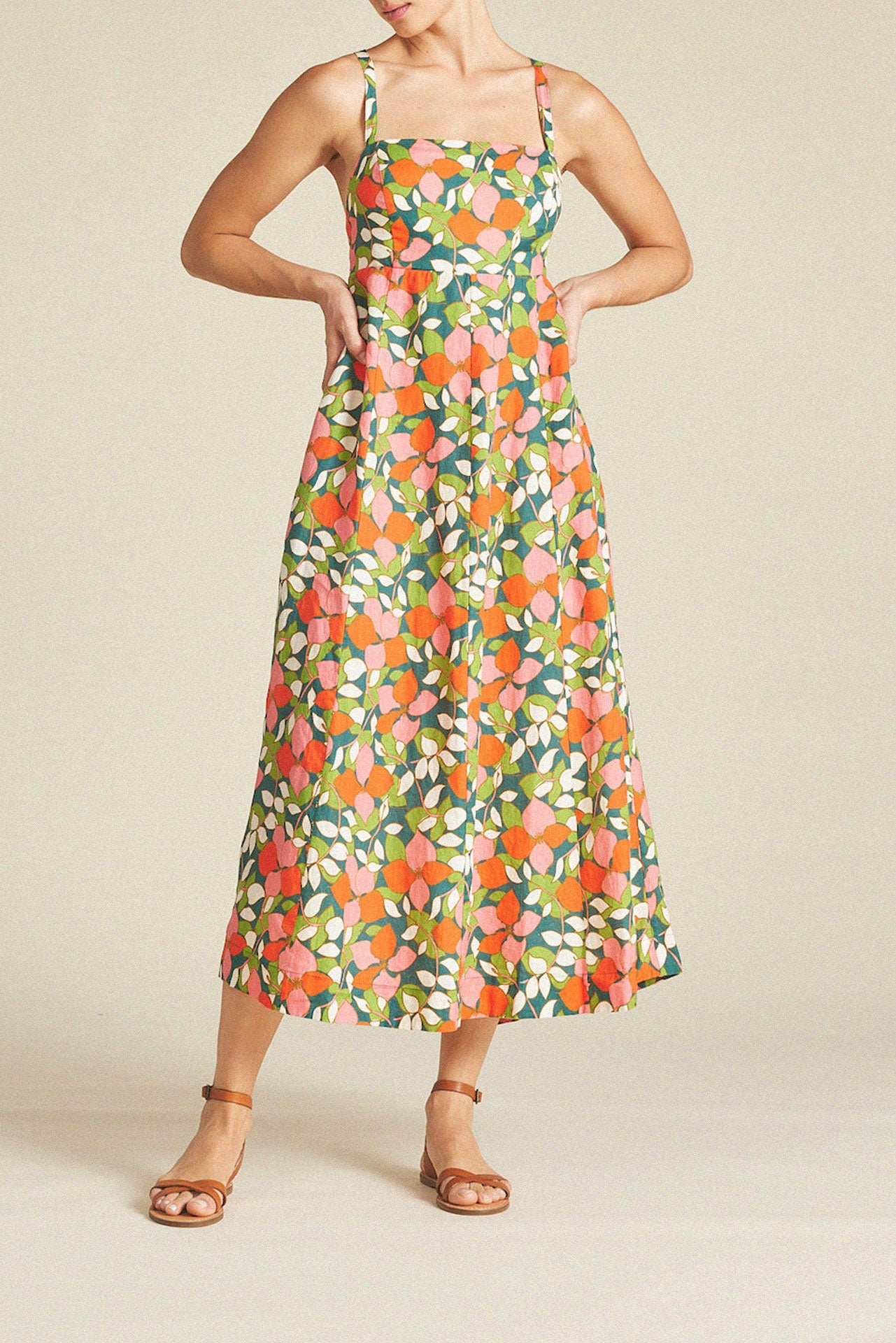 Sandrine Dress Rainforest Linen