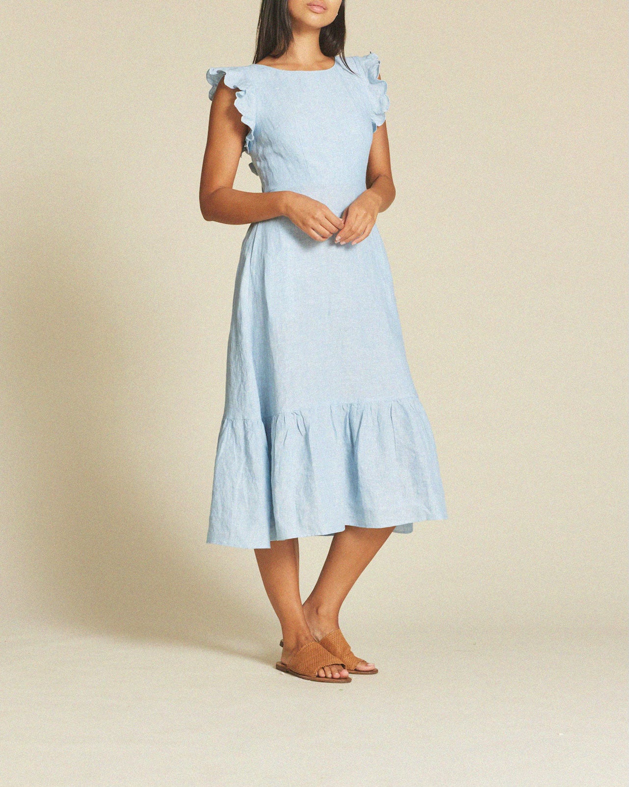 Rosa Dress Sky Linen