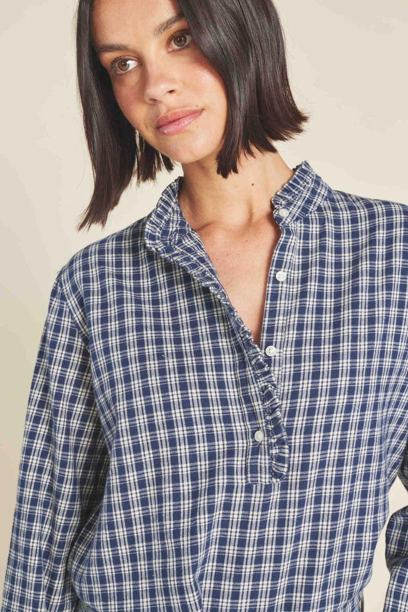 Breezy Blouse Armada Plaid