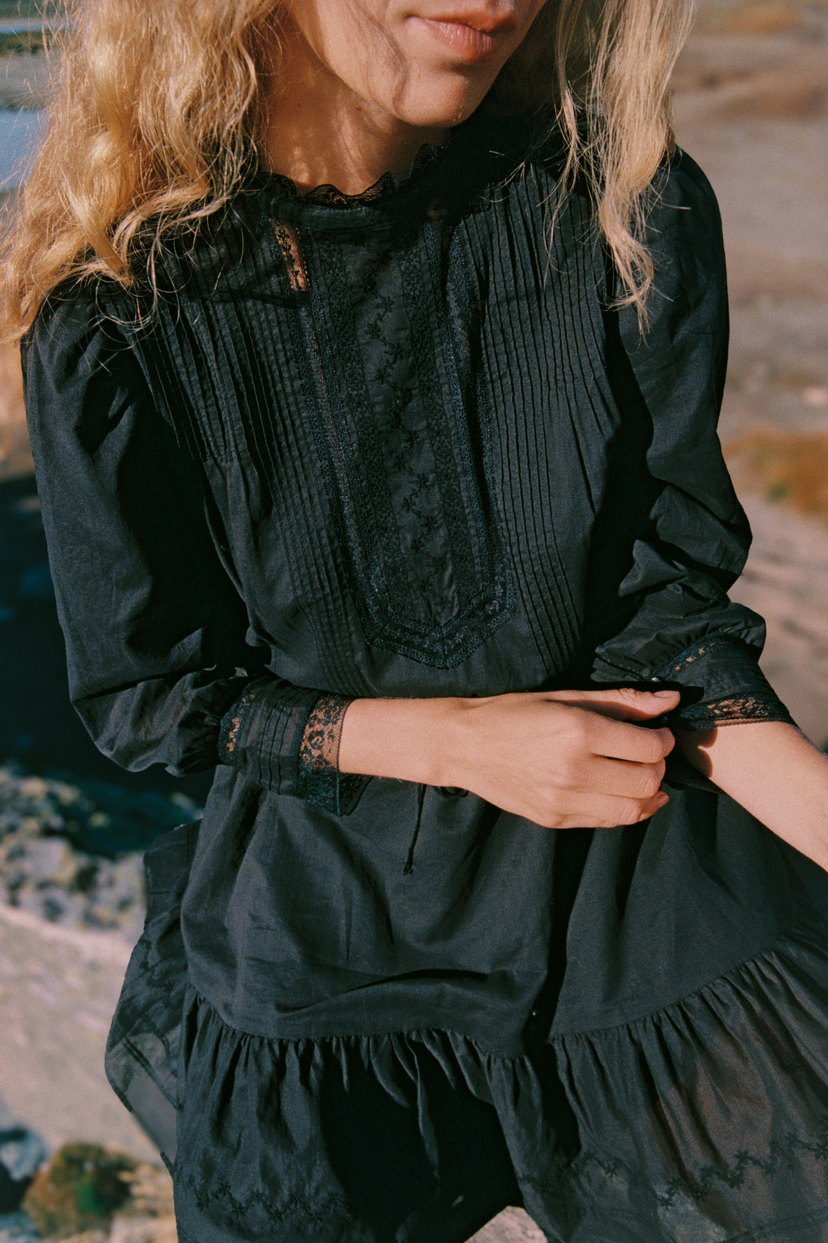 Trovata Isolde dress in Black, cotton — view 2