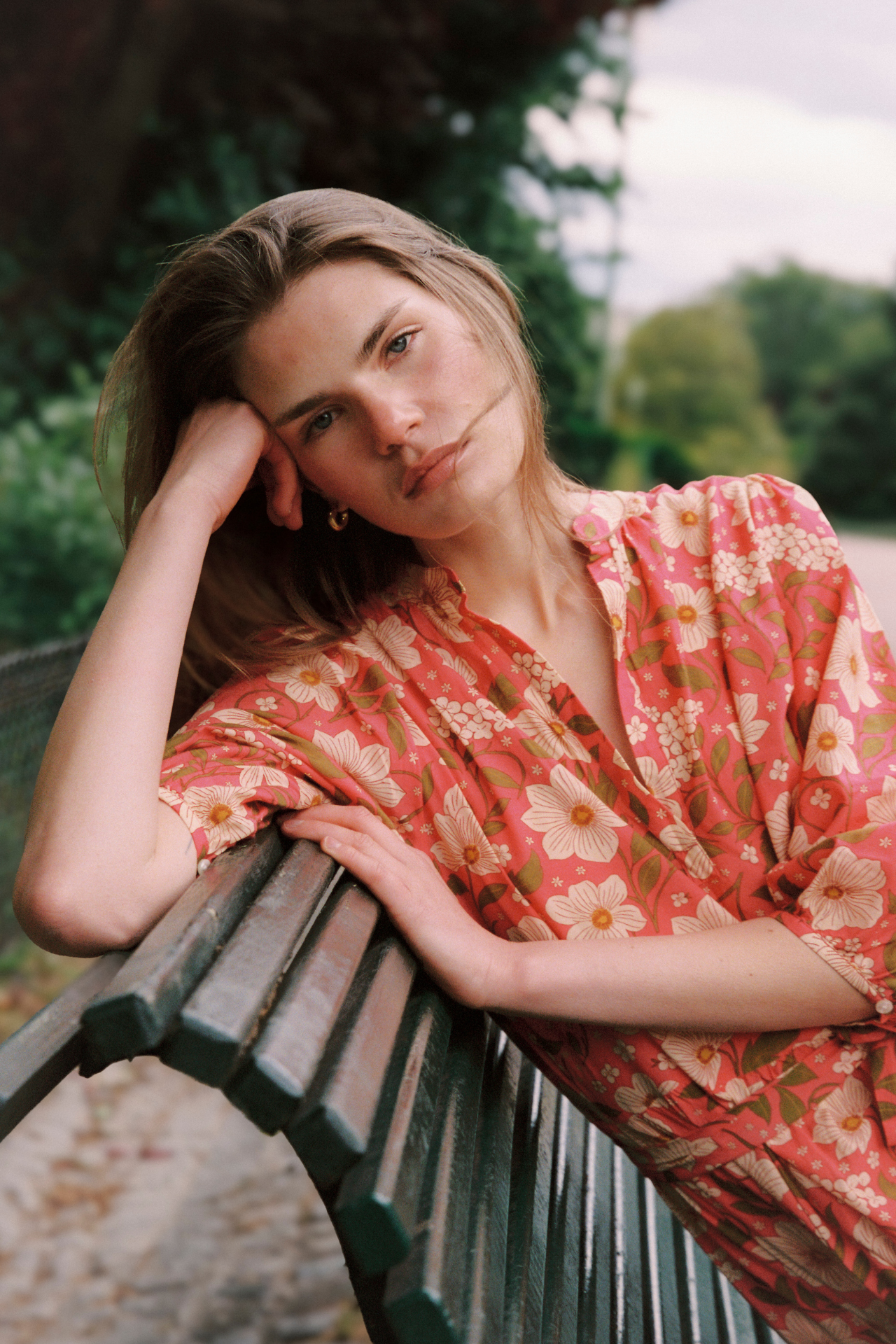 Trovata Luna blouse in Rancho Rose, cotton-viscose blend — view 2