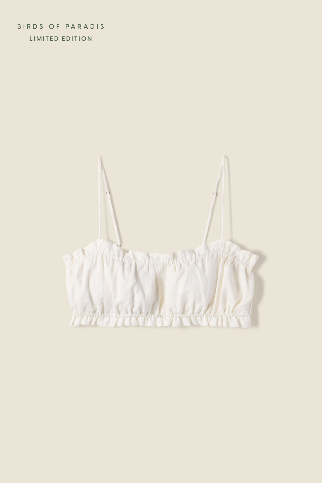 Brigette Bandeau Top Ivory Linen