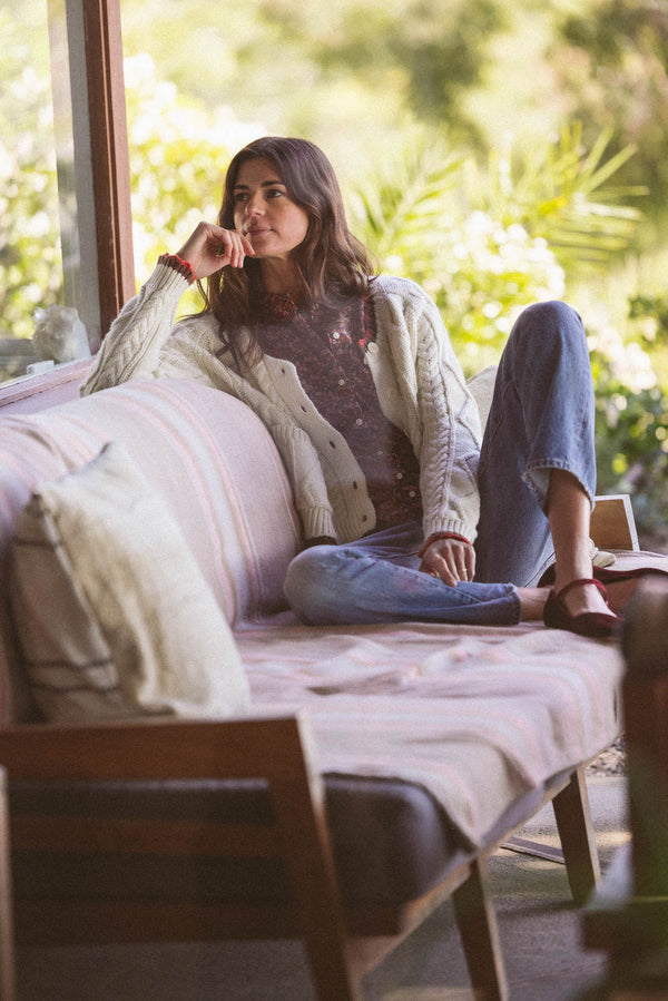 Louise Cardigan Antique White