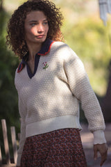 Parker Polo Sweater Antique White