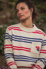 Oksana Sweater Red/Blue Stripe