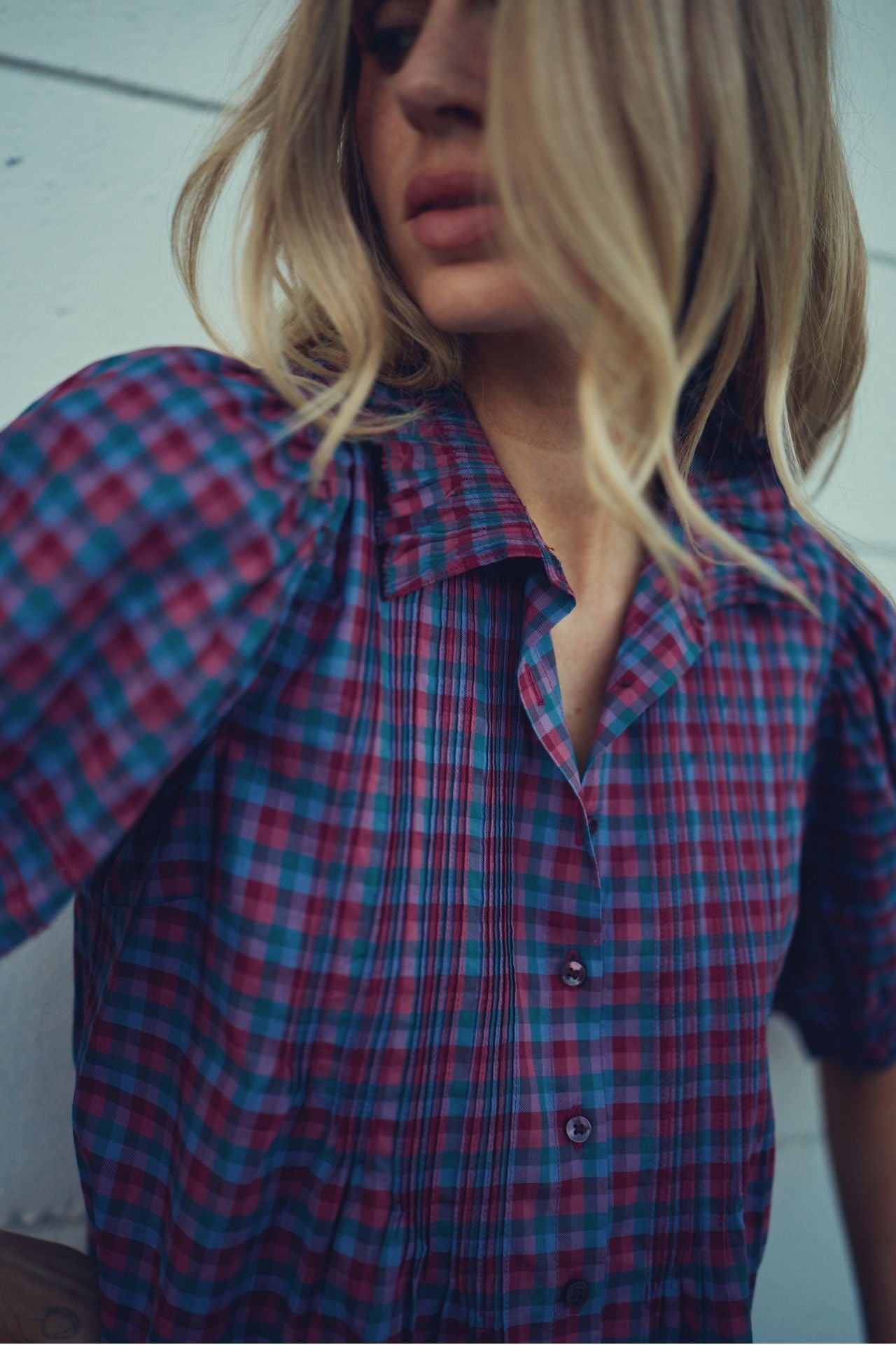 Jess Blouse Poppy & Pine Check