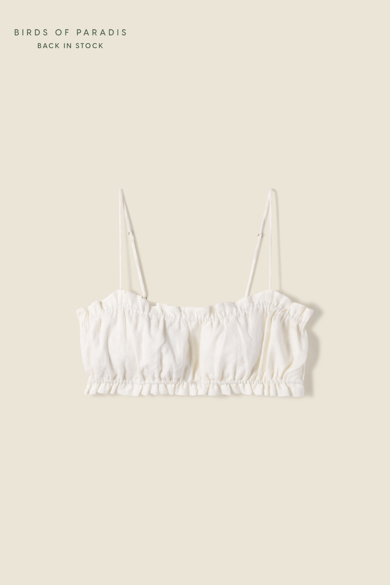 Brigette Bandeau Top Ivory Linen