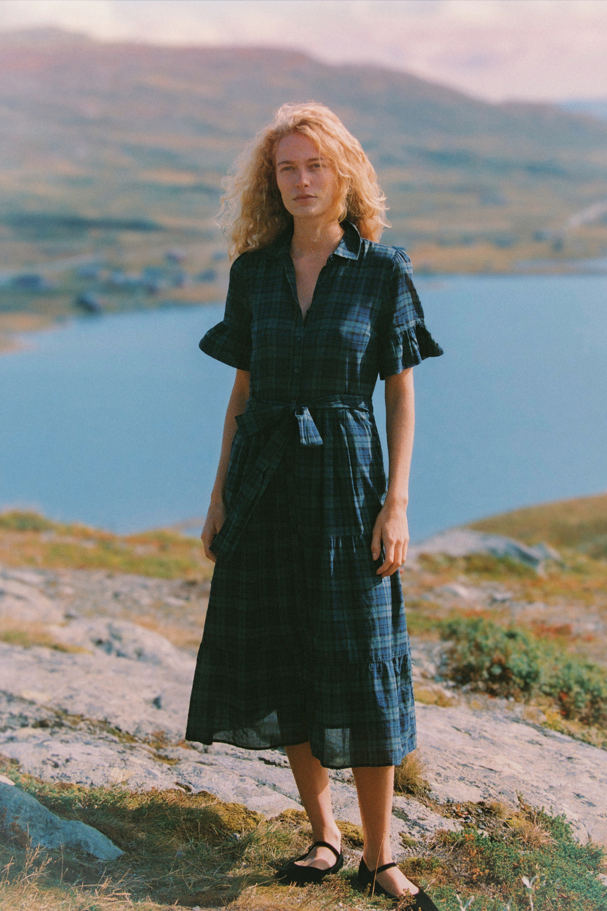Trovata Martiana dress in Spruce Plaid, cotton — view 2