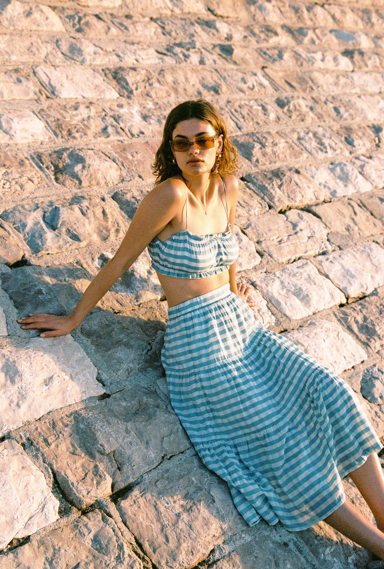 Brigette Bandeau Top Navagio Gingham