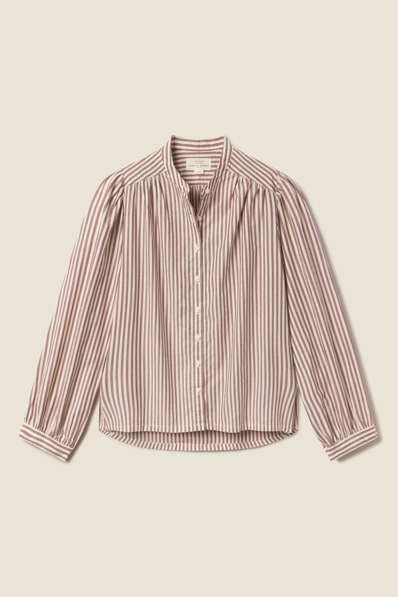 Clara Blouse Burgundy Stripe
