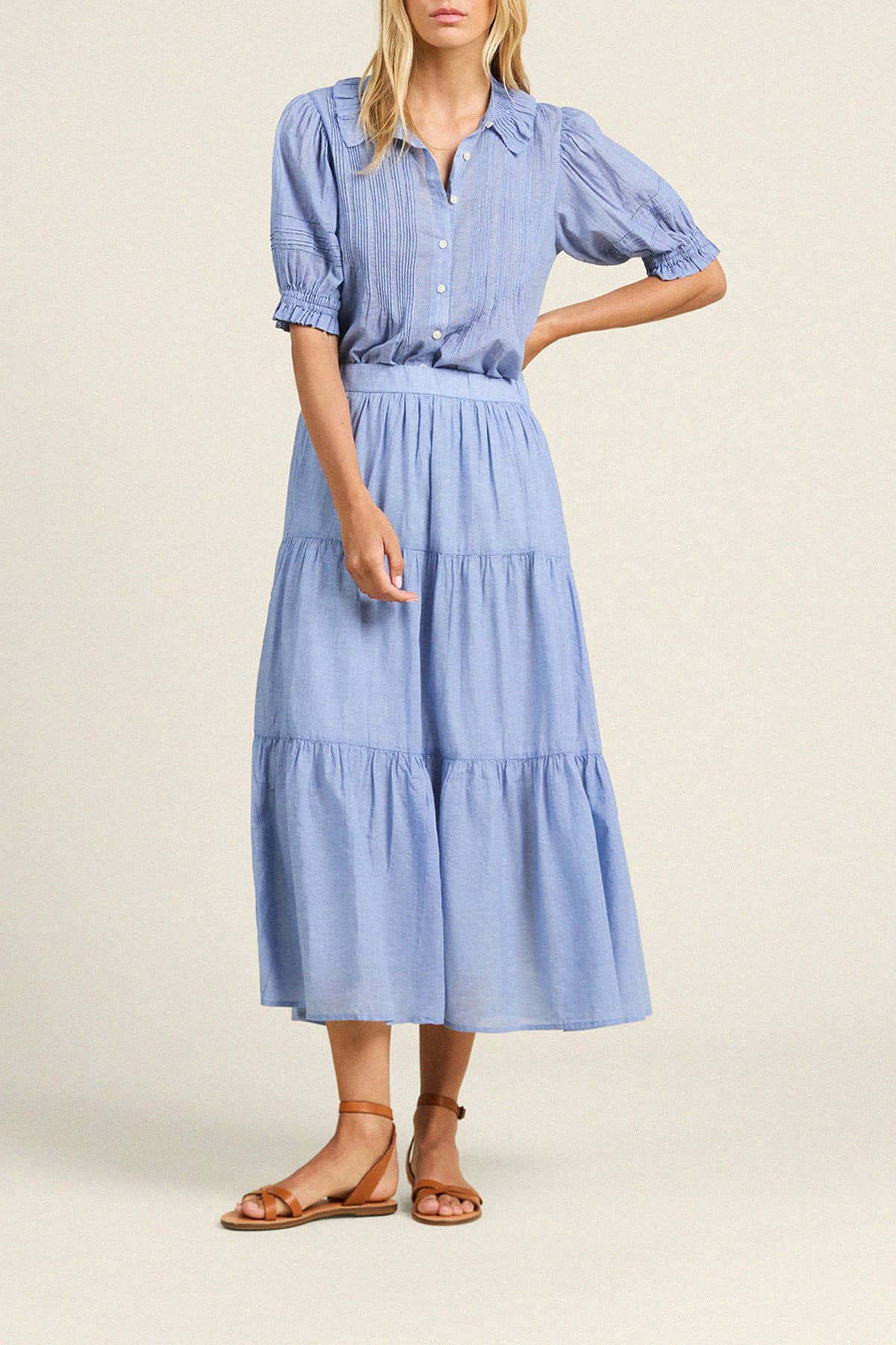 Makena Skirt Blue Houndstooth