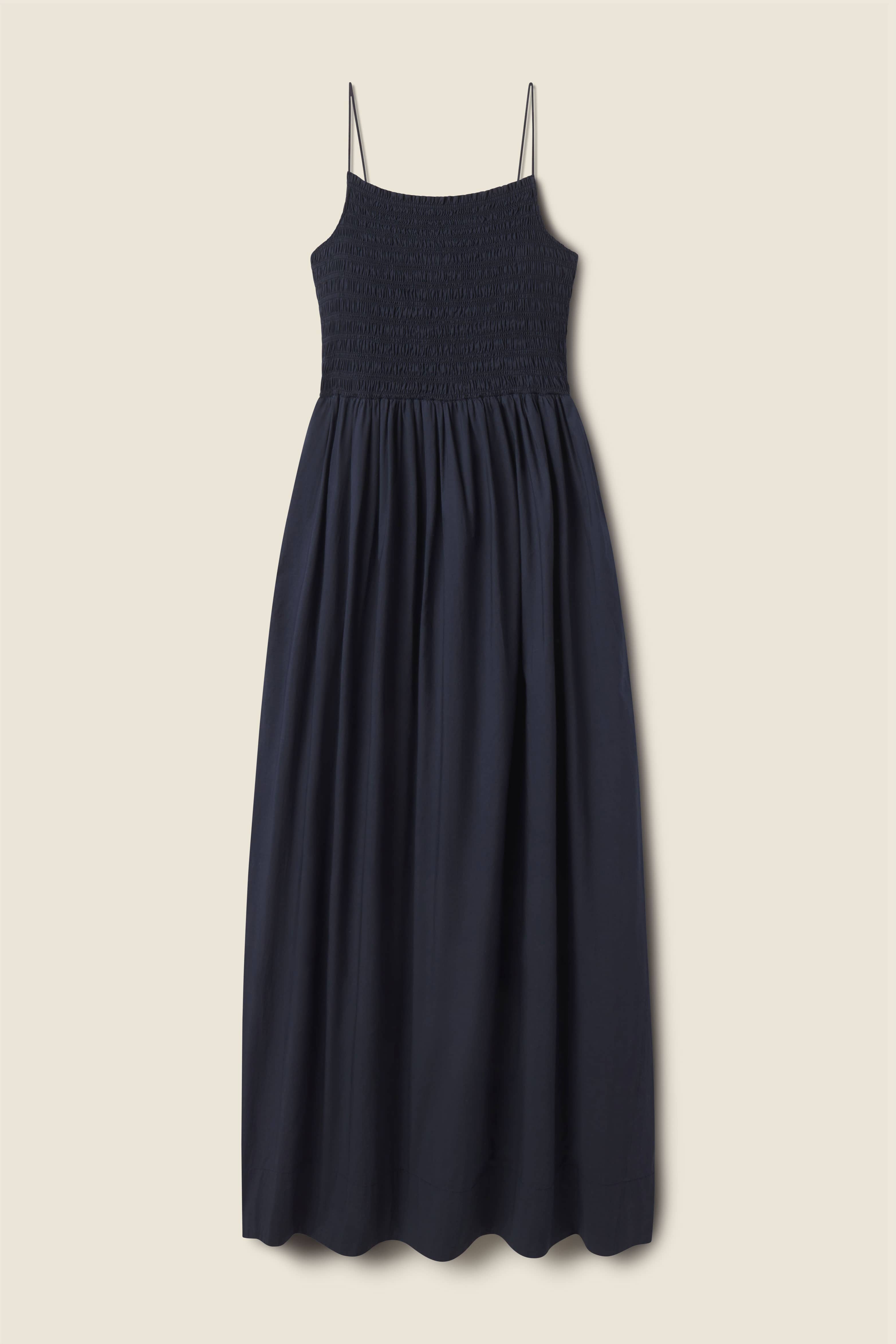Carmen Dress Navy Poplin