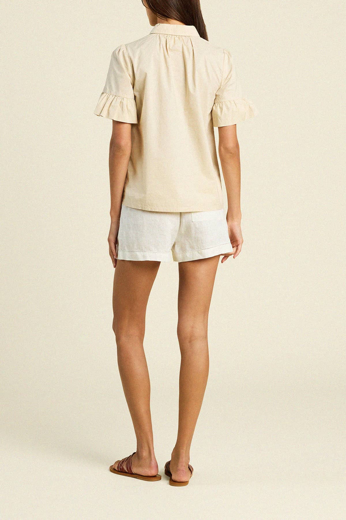 Lena Blouse Tahini Poplin